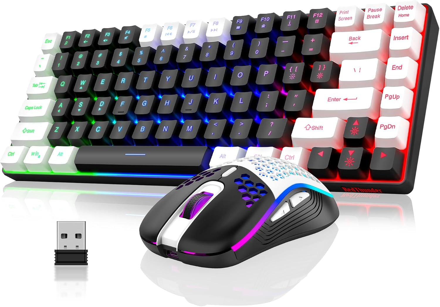 Detalle de RedThunder K84 Wireless Keyboard and Mouse Combo: 75% Compact Keyboard + Ultra-Light Honeycomb Mouse