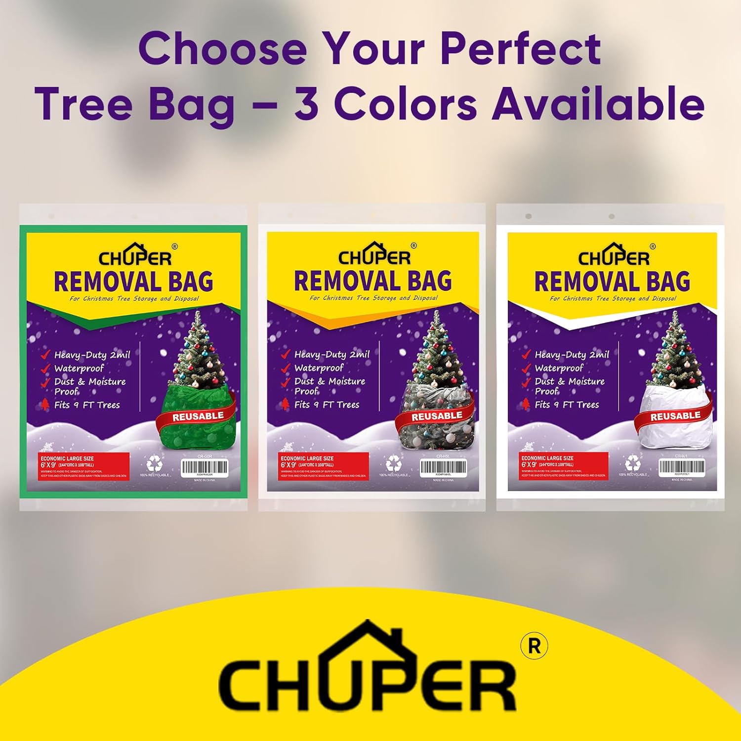 Thumbnail 6 de CHUPER Green Upright Christmas Tree Storage Bag 9ft ๐
