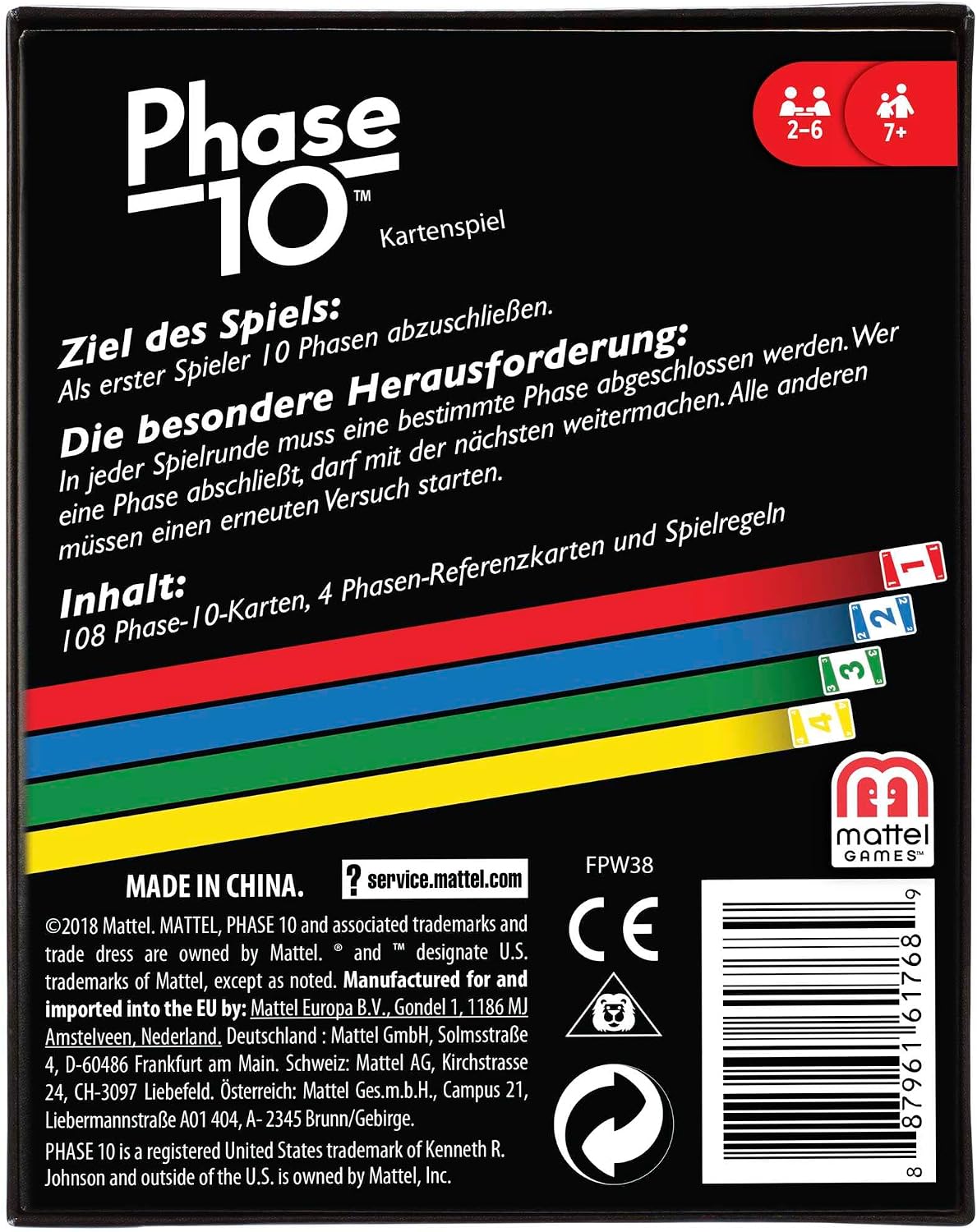 Thumbnail 4 de Mattel Games Phase 10 Basis Kartenspiel 🎲