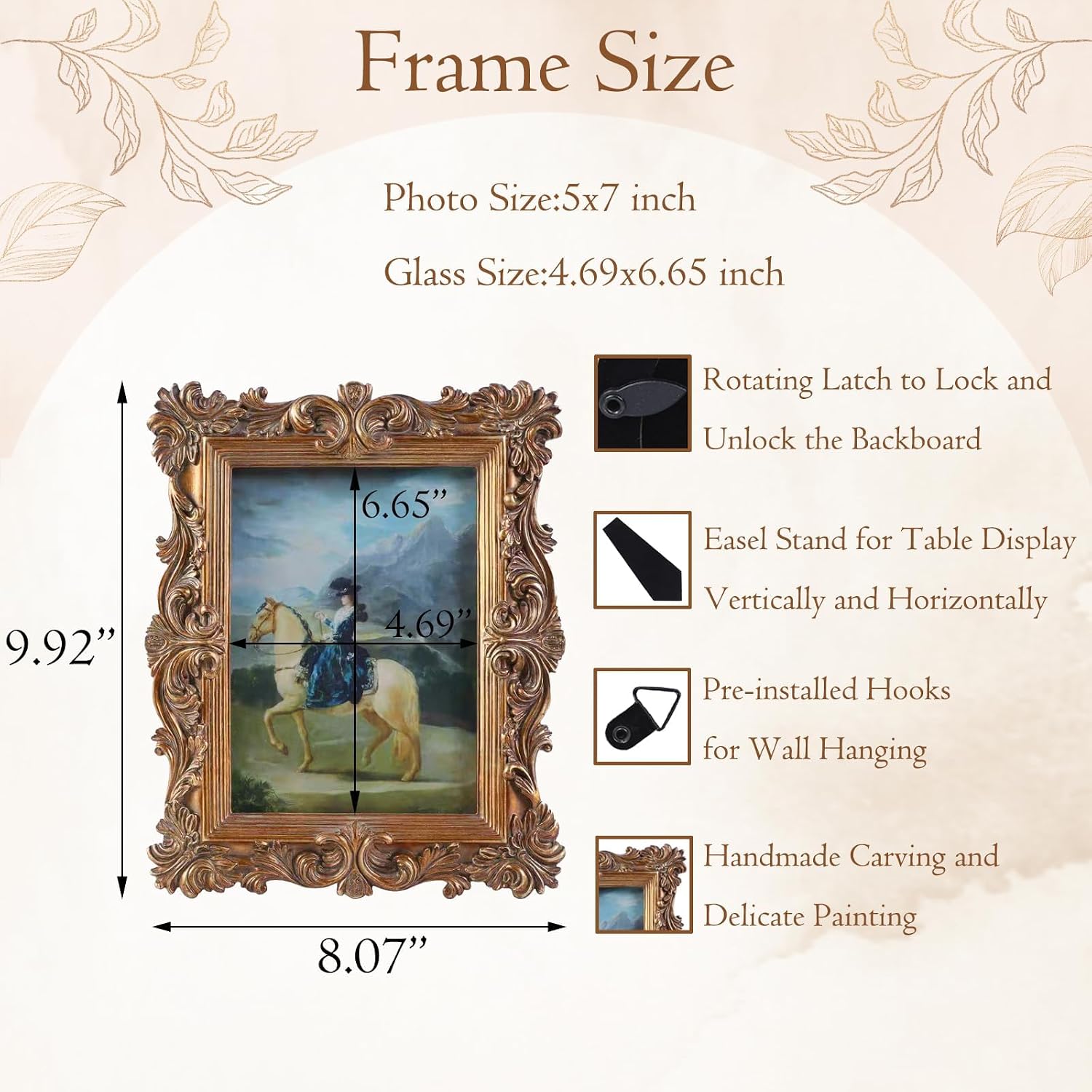 Thumbnail 3 de LIHOLO Vintage Picture Frame 5x7
