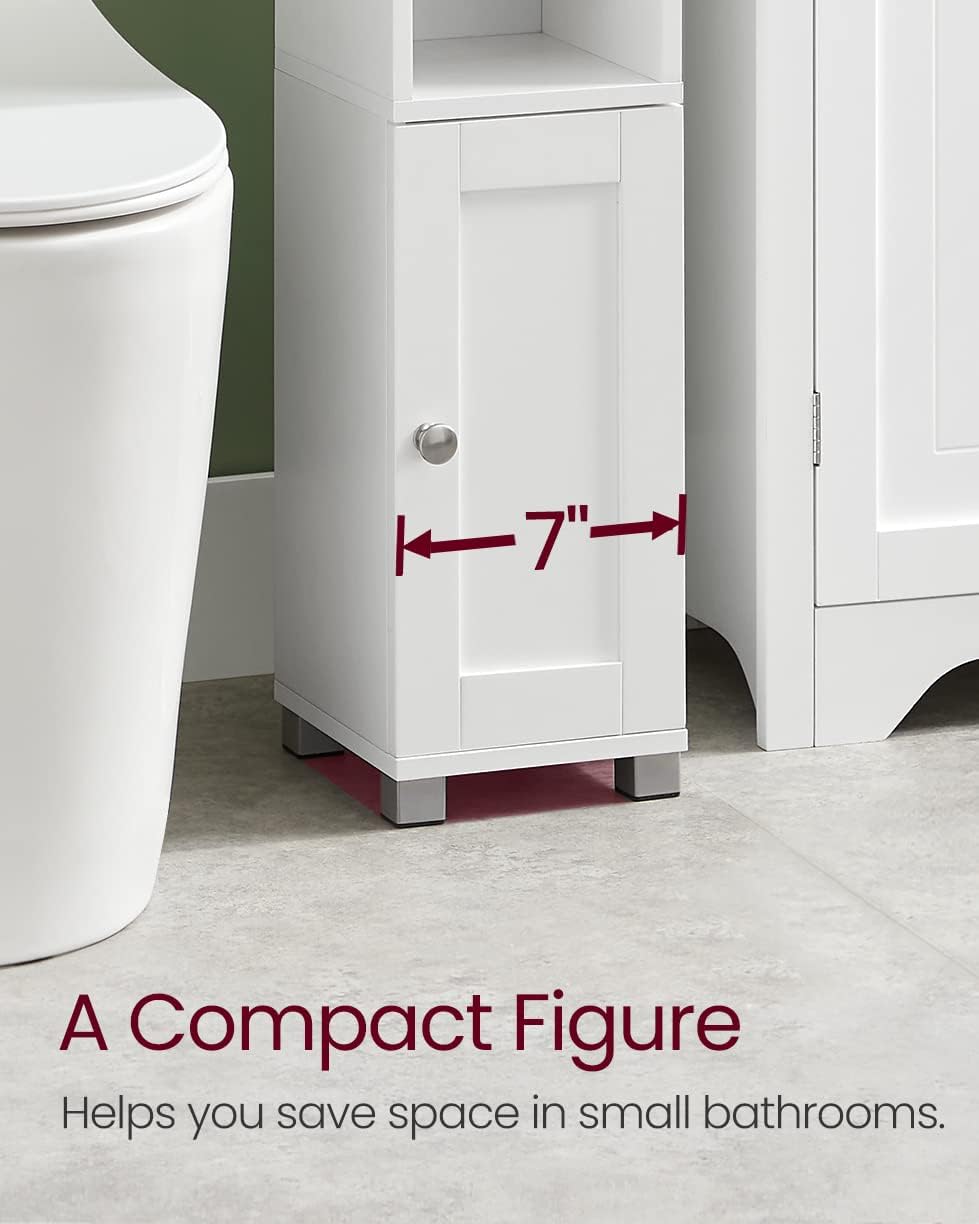 Detalle 2 de VASAGLE B34BBC846P31 Bathroom Cabinet, White, Adjustable Shelf