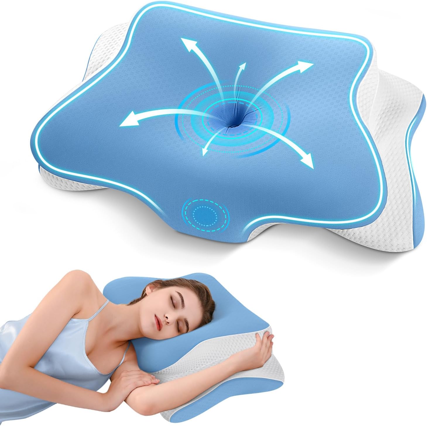 Detalle de A-Pce APCE Almohada Cervical Viscoelástica 66x39x10/13cm
