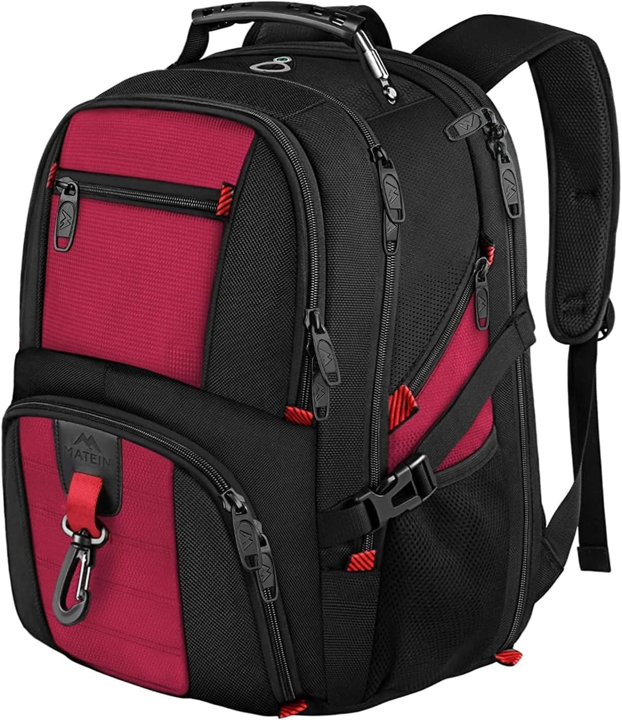 Detalle de MATEIN Groß Laptop-Rucksack für Herren bis 17 Zoll (17,3 Zoll), wasserdicht, TSA, Anti-Diebstahl – rot
