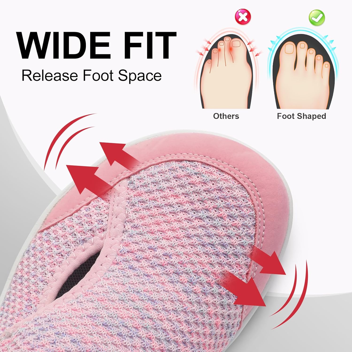 Detalle de JOINFREE Women’s Wide Fit Barefoot Walking Shoes – Zero Drop Comfort Trainers
