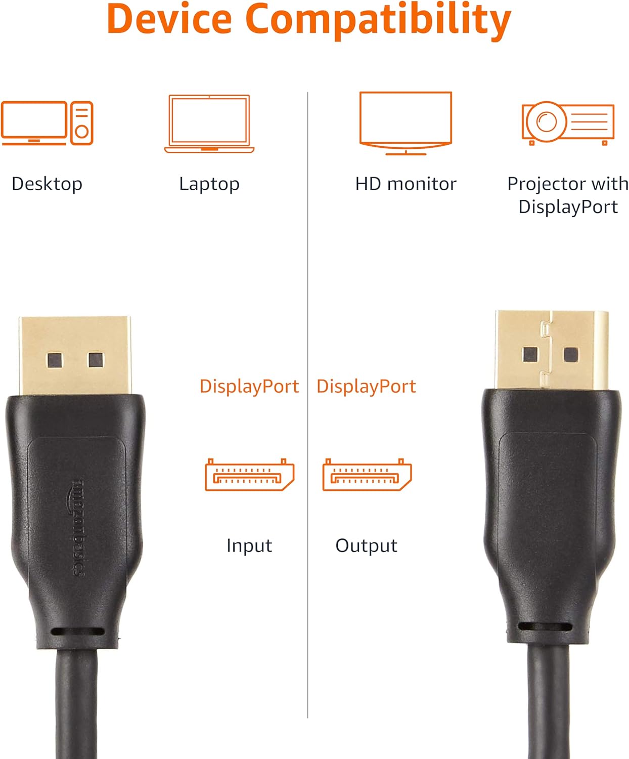 Thumbnail 3 de Amazon Basics Adaptador DisplayPort a DisplayPort 0.9 m 🖥