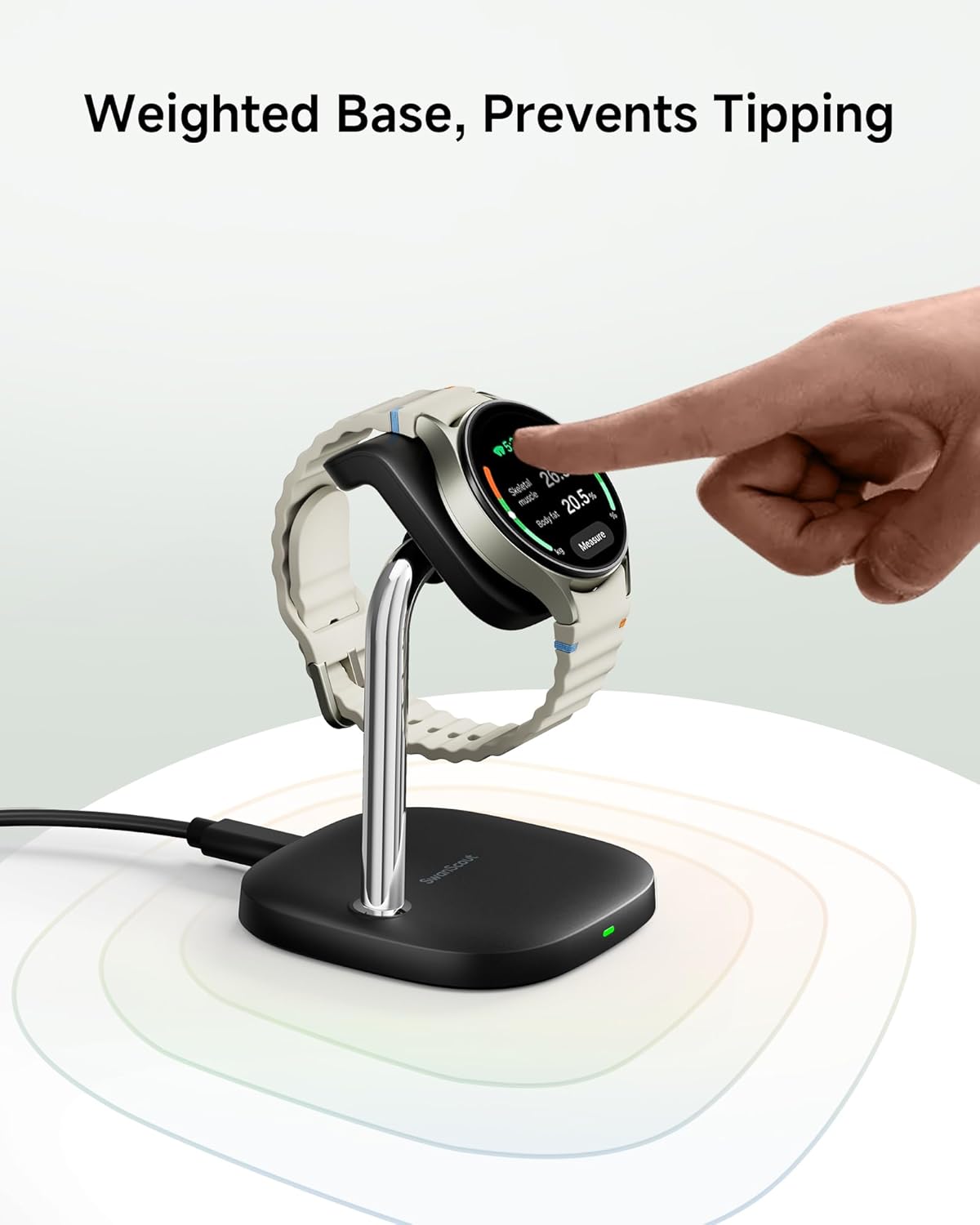 Detalle 2 de SwanScout 505S Black Charging Stand for Samsung Galaxy Watch models