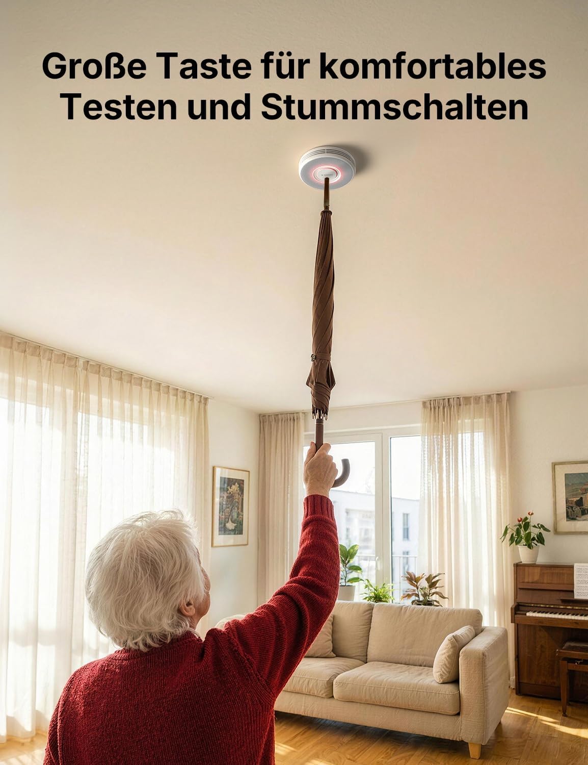 Thumbnail 5 de X-Sense Rauchmelder XS0B-SN mit 10-Jahres-Batterie, deutscher Sprachalarm und 17 Standortansagen (3 Stück)