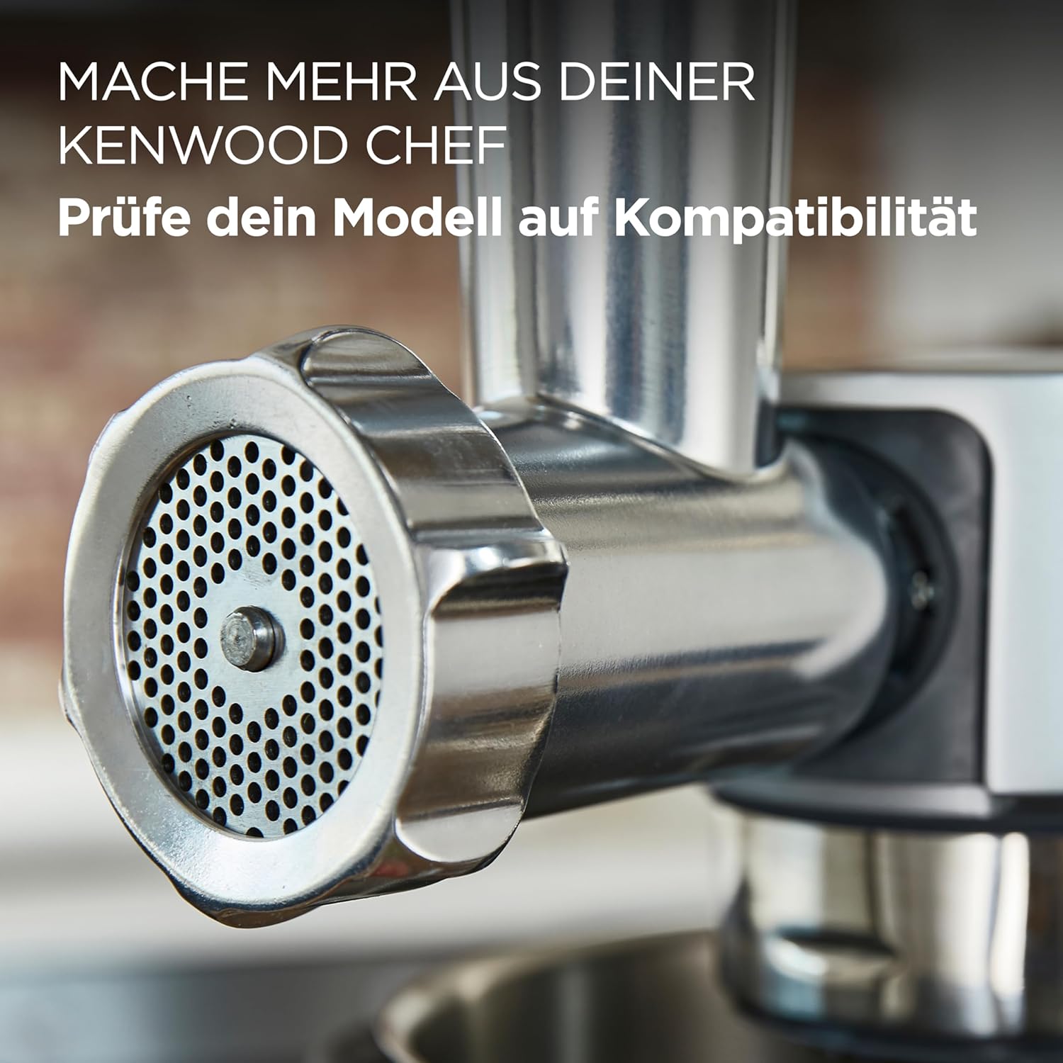 Detalle de Kenwood Fleischwolf KAX950ME Zubehör für Kenwood Küchenmaschinen (silber)