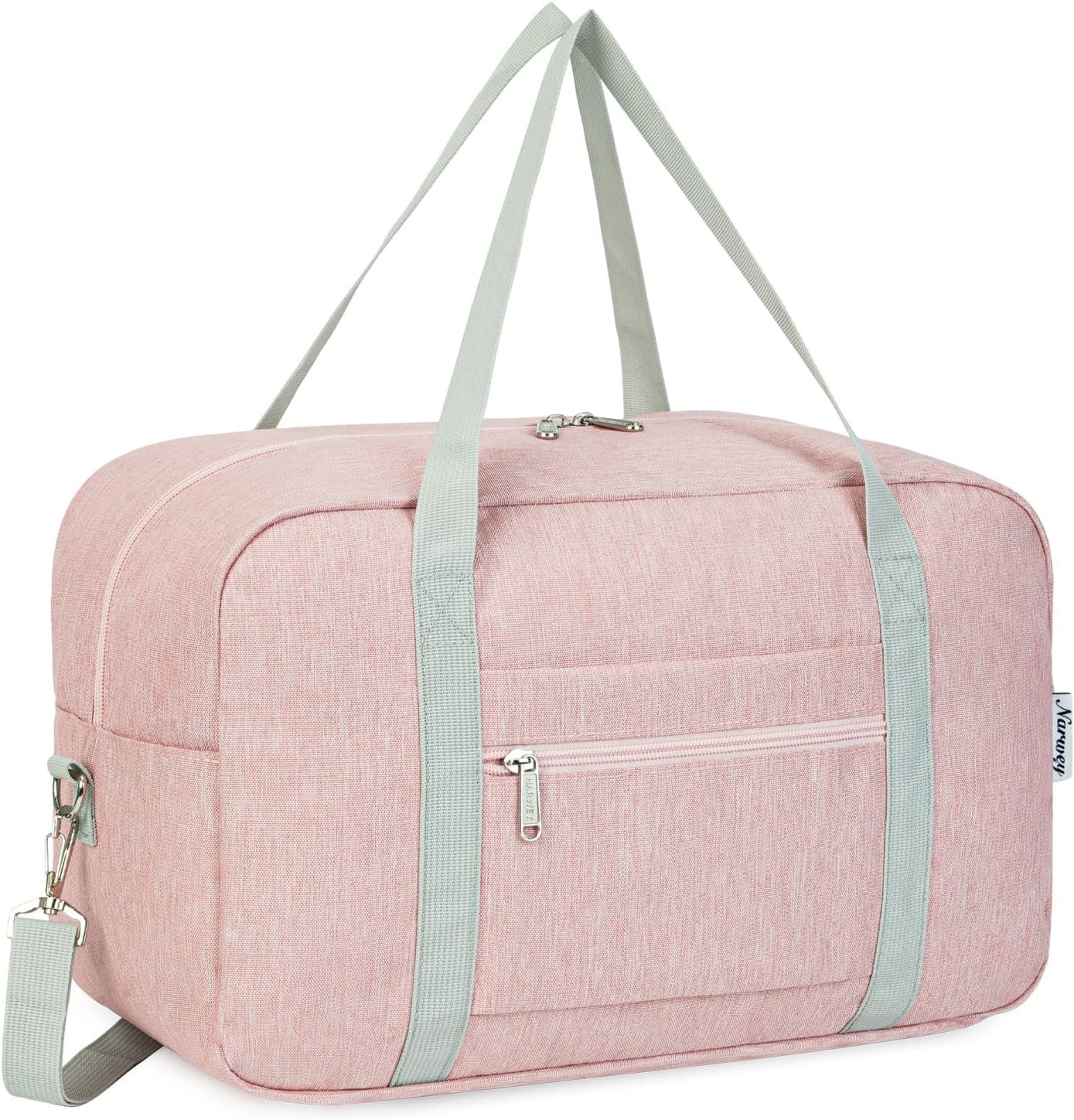 Detalle de Narwey foldable underseat travel duffel for Ryanair cabin bags, 40x30x20cm (20L) in Pink with shoulder strap