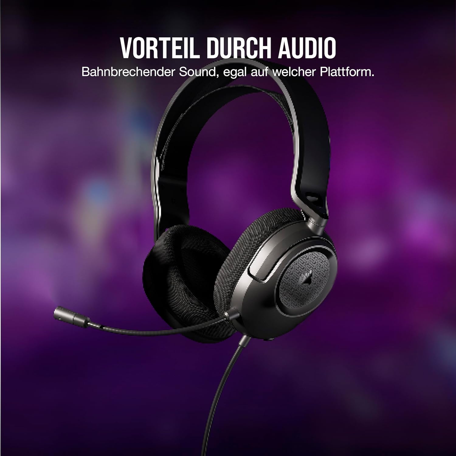 Detalle 2 de Corsair HS35 v2 Multiplattform – kabelgebundenes Gaming-Headset mit omnidirektionalem Mikrofon