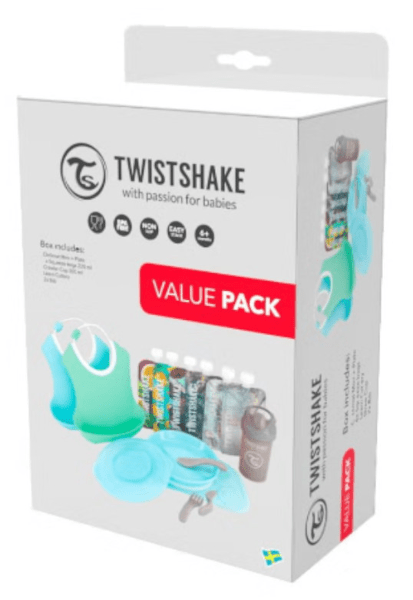 Thumbnail 1 de Twistshake baberos y vajilla azul: vaso y bolsas reutilizables】