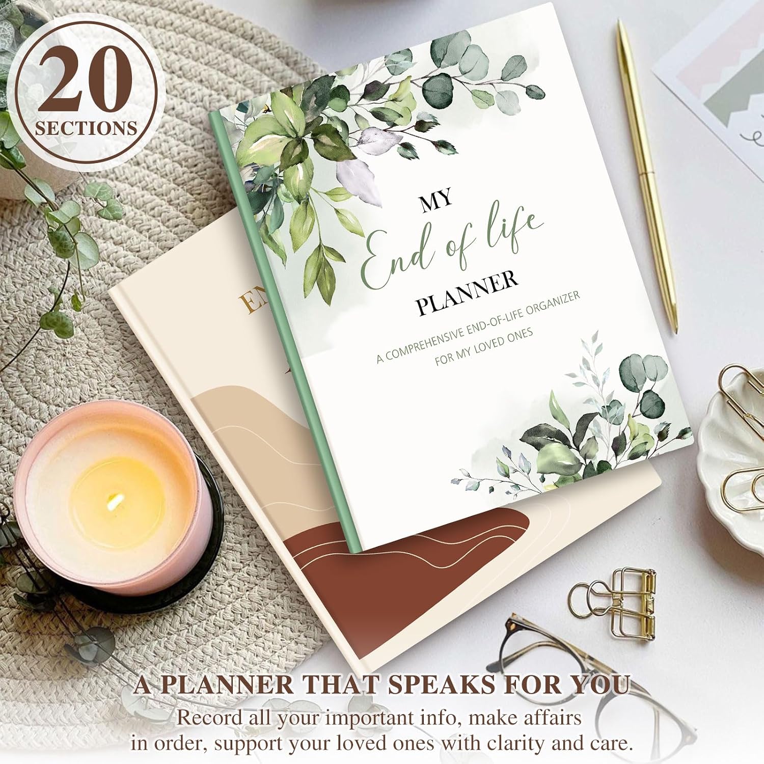 Thumbnail 5 de Lanpn End of Life Planner Death Organizer with Tabs – Leather Hardcover, Final Wishes & Estate Planning Journal