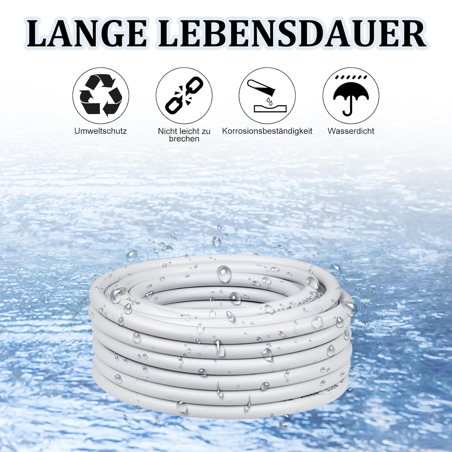 Detalle de 20 Meter 18AWG 5x0,75mm² verzinntes Kupferkabel | 5‑adriges Niederspannungskabel, flexibel, 300 V