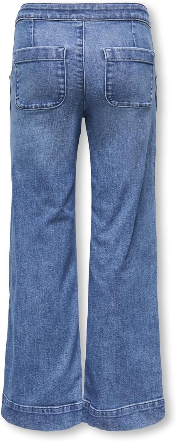 Detalle 2 de Only Jeans da Ragazza a Gamba Larga KOGMADISON Vita Alta Ampio Taglio Gamba Jeans