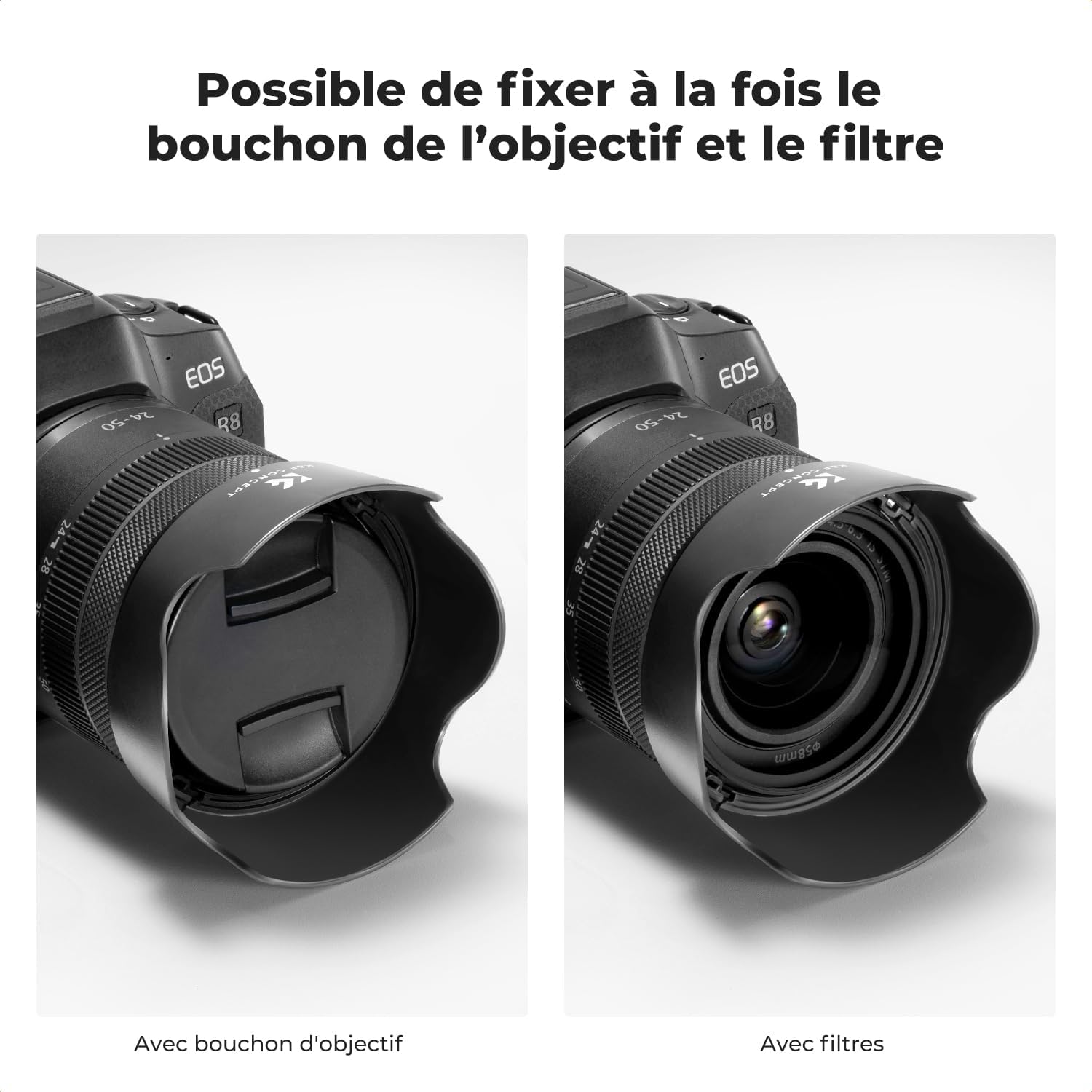 Detalle 2 de K&F CONCEPT EW-63C Pare-soleil pour 58 mm