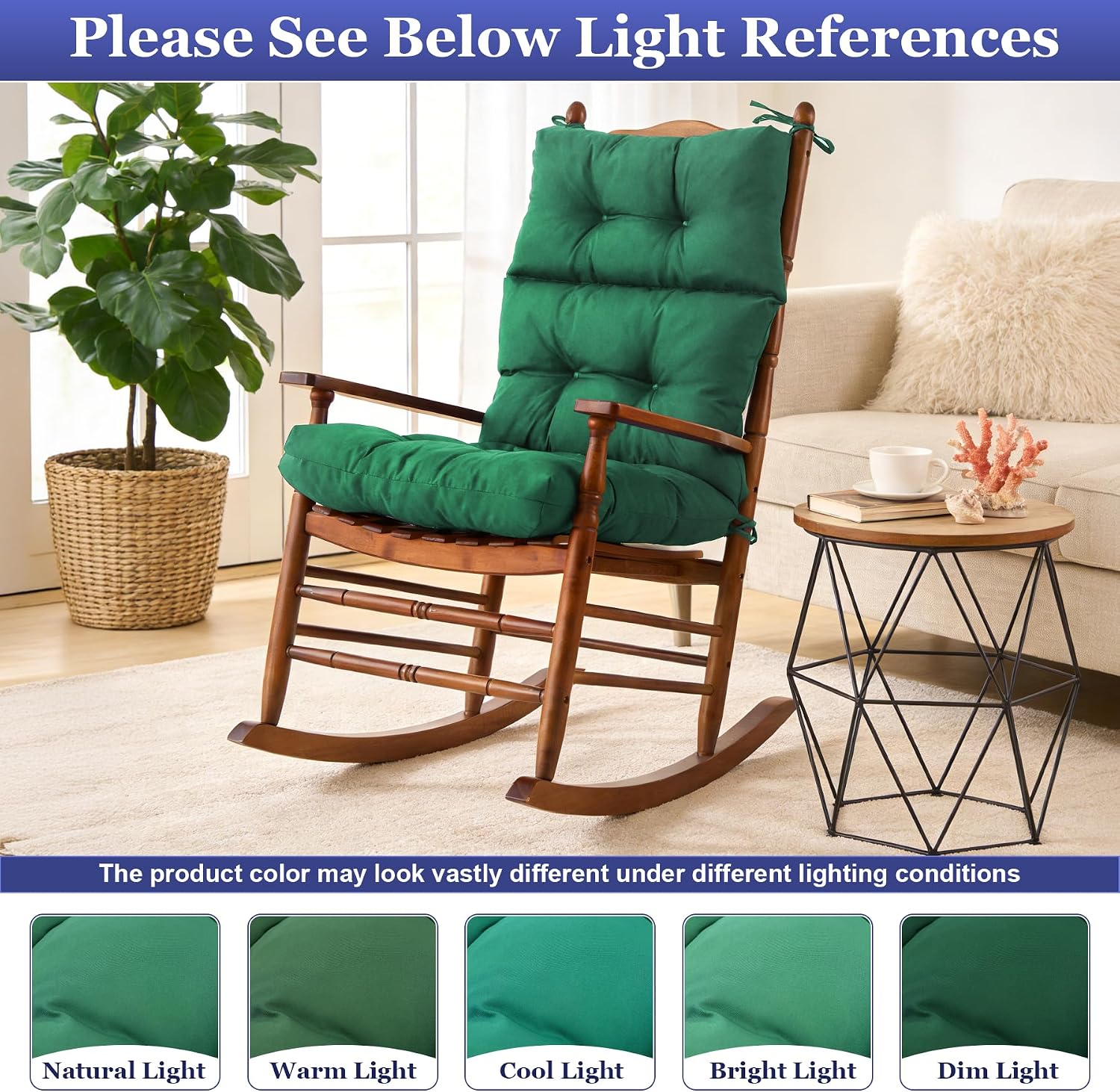 Thumbnail 5 de Aegisun Rocking Chair Cushion 44x23x4 Inch