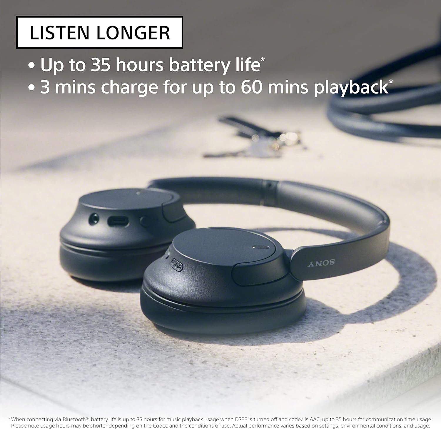 Thumbnail 4 de Sony WH-CH720N Wireless On-Ear Headphones with Noise Canceling, Bluetooth, Mic, and Built-In Alexa (Black)