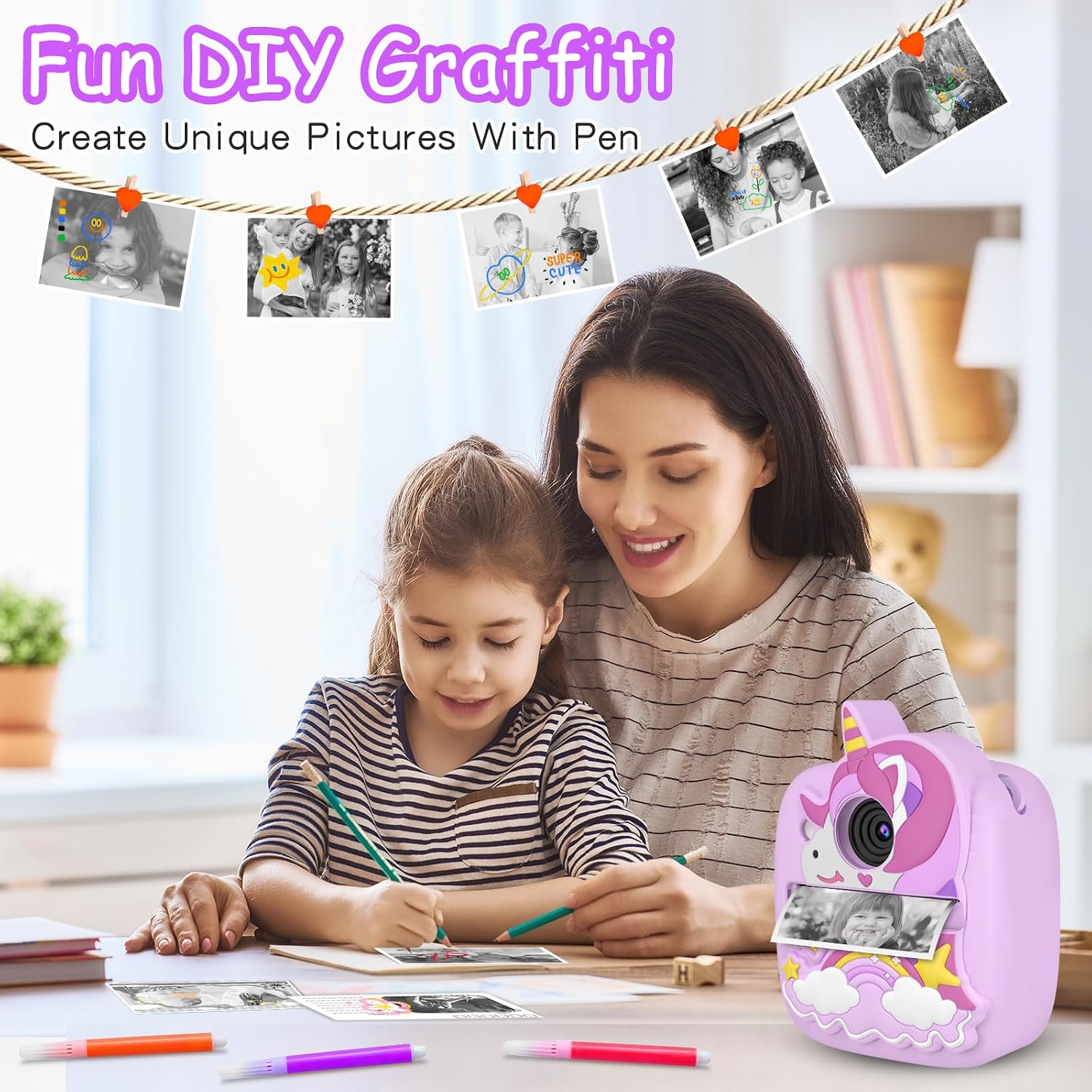 Thumbnail 4 de Kids Camera Instant Print with 48MP & 1080p HD 32GB Card