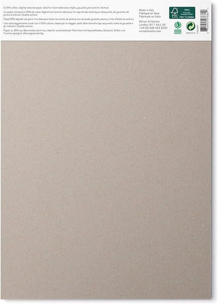 Thumbnail 2 de Carta per acquarello Winsor & Newton A4, grana fine 300 g, 50 fogli – miscela fibre di cotone 25%