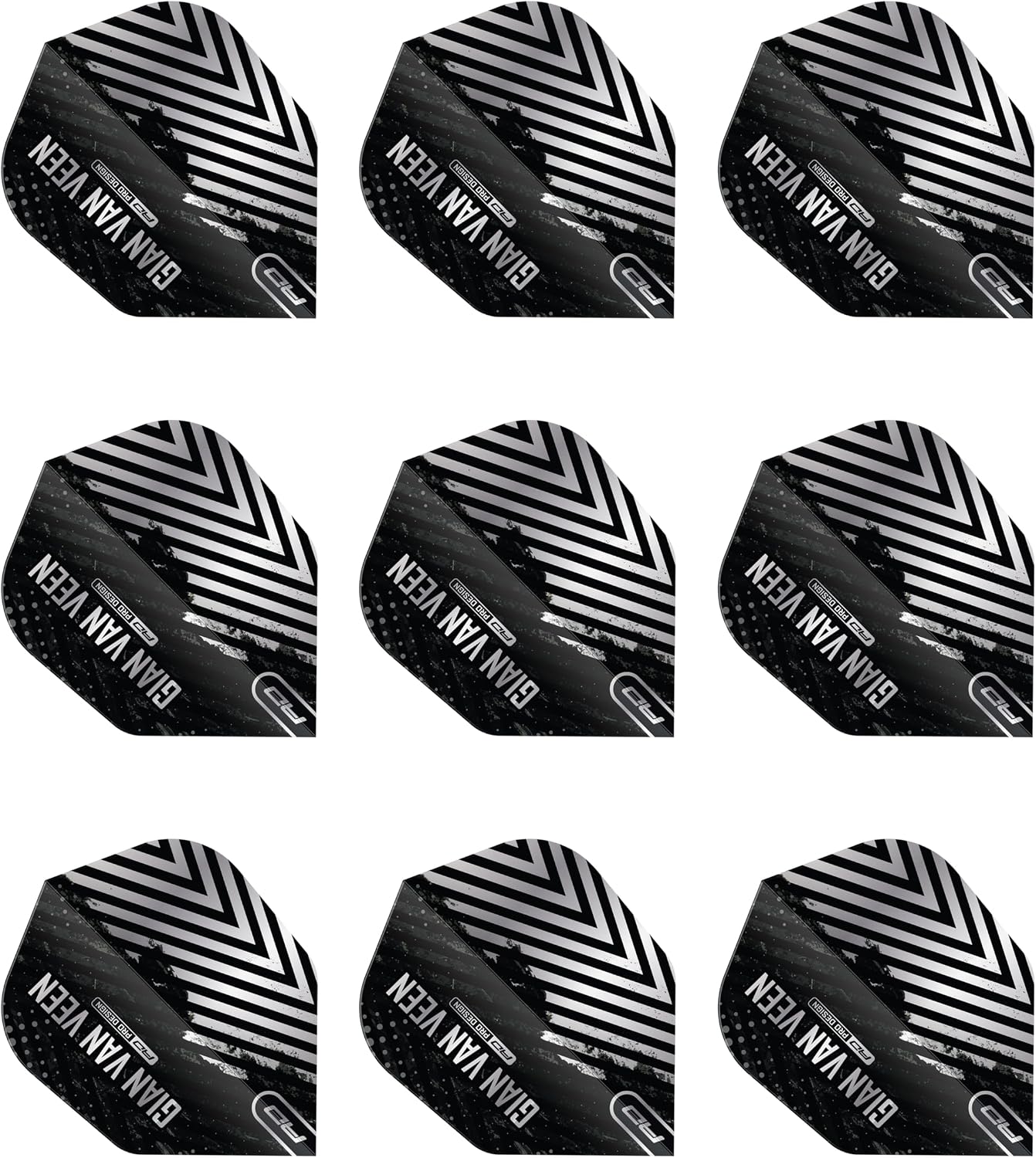 Detalle 2 de RED DRAGON Professional Player Hardcore Shape No. 6 Extra Thick Dart Flights – 100 Micron, 9 Flights per Pack