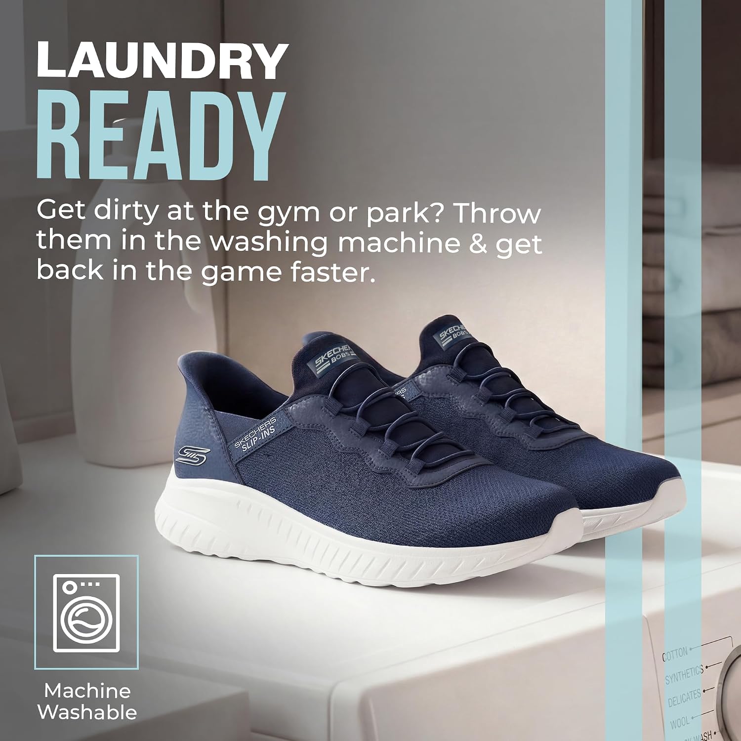 Thumbnail 5 de Skechers Men's Bobs Squad Chaos Daily Hype Trainer – Navy (UK 10)