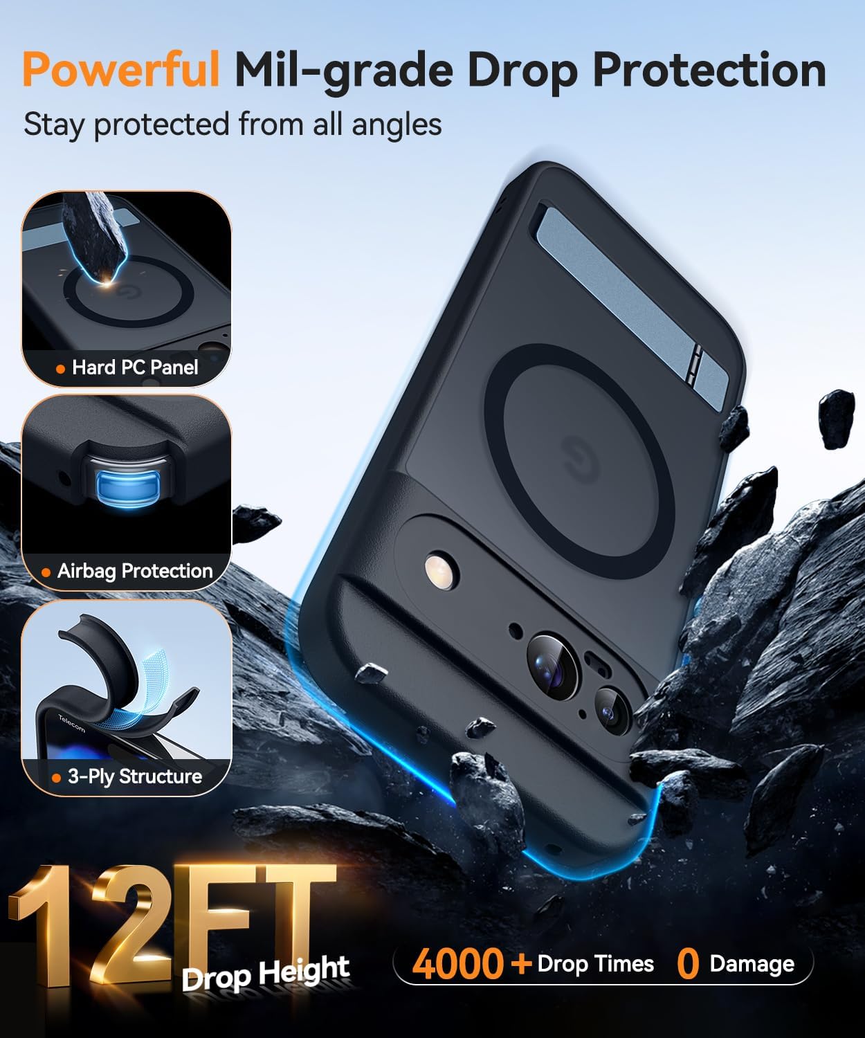 Thumbnail 6 de CANSHN Cover magnetica per Google Pixel 9 con cavalletto: protezione e stile in una custodia sottile