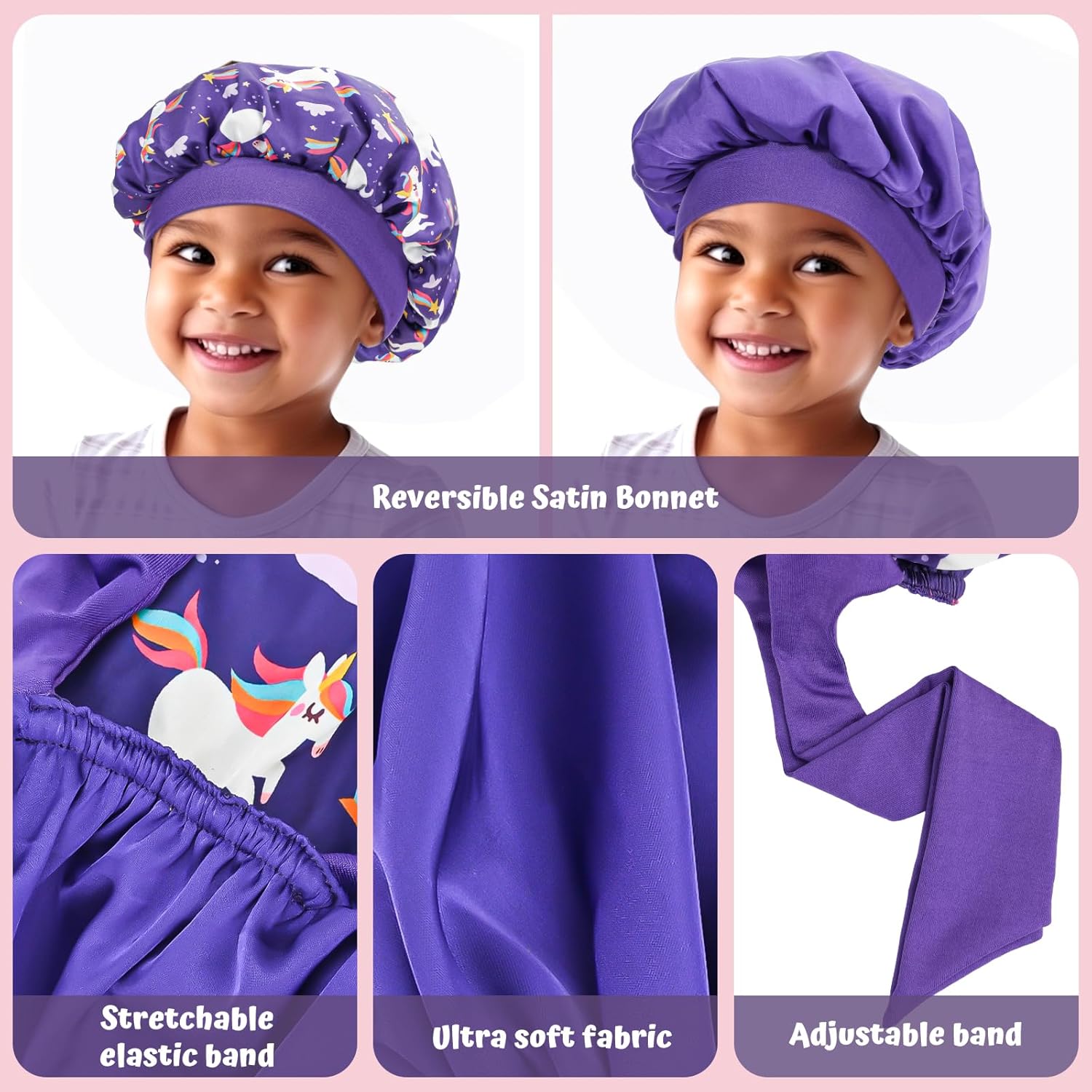 Thumbnail 1 de Lolalet Kinder-Schlafmütze aus Seide – weiche Satin-Haube gegen Verheddern