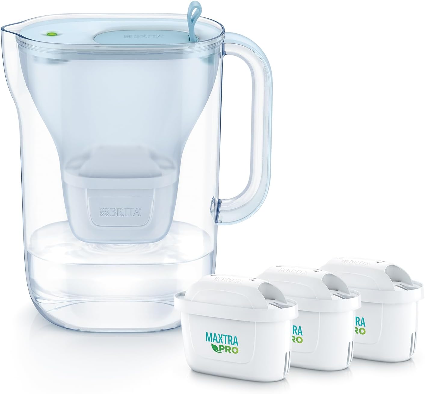 Detalle de BRITA Style Eco 浄水ポット パウダーブルー 3個付・ろ過水容量1.26L