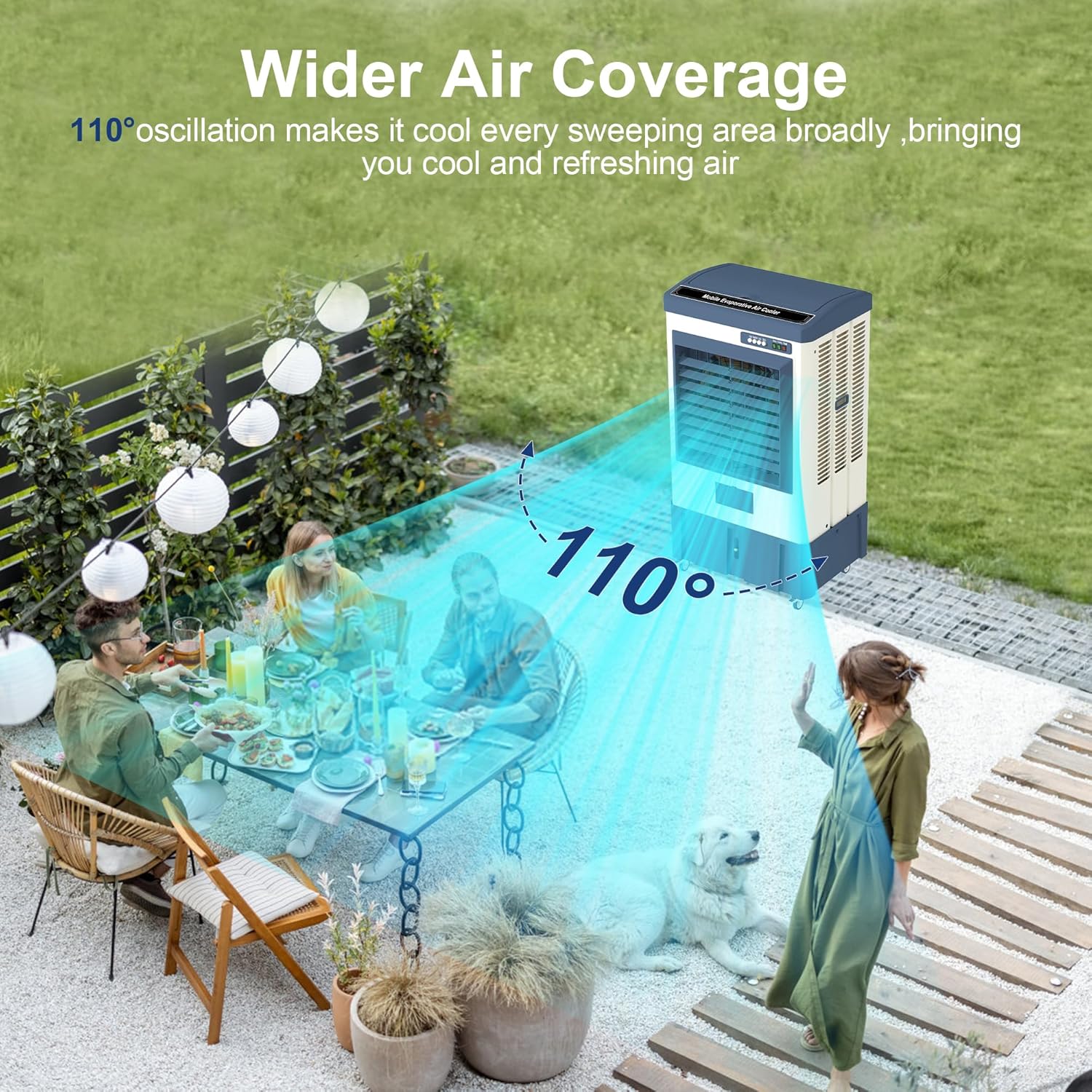 Detalle de Uthfy 41" Swamp Cooler: 4800 CFM Evaporative Cooler for Large Spaces