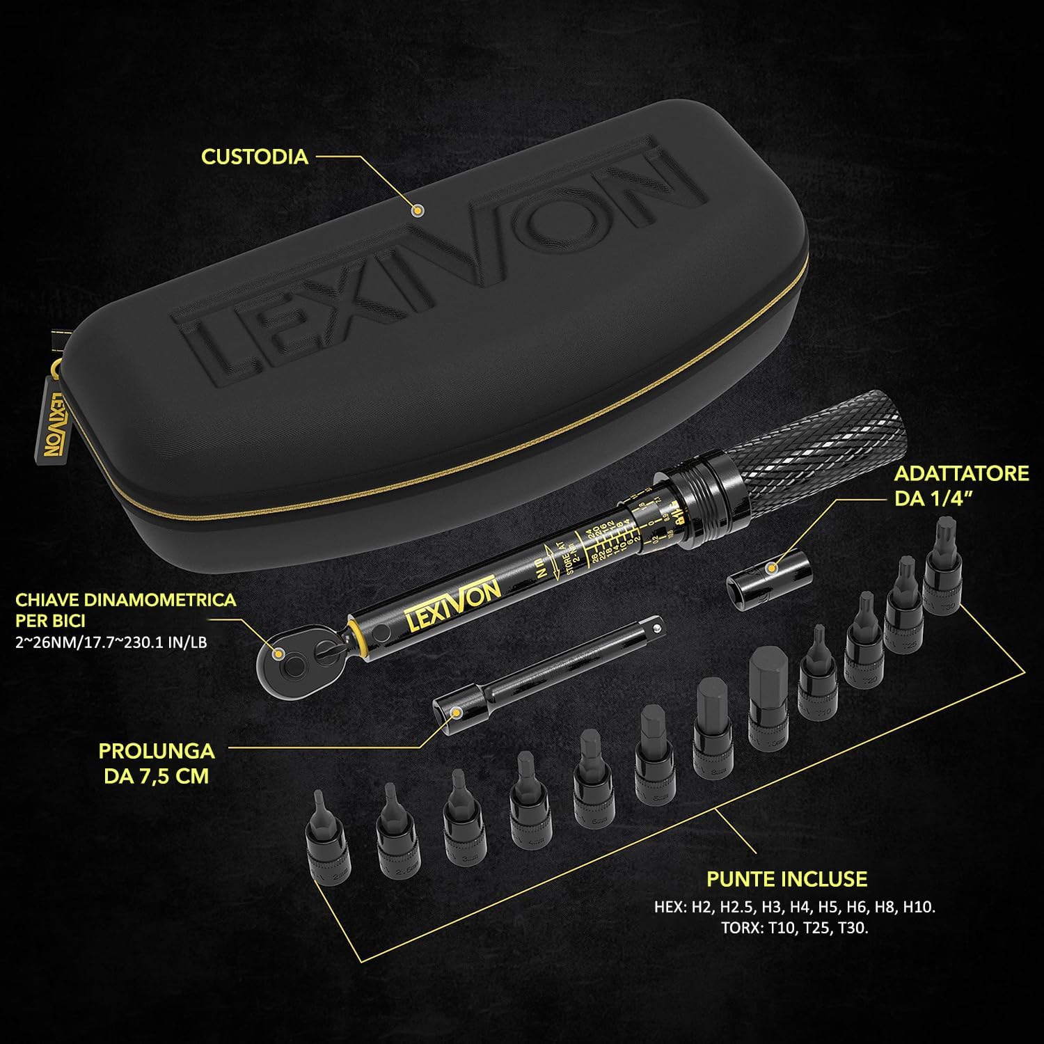 Detalle de LEXIVON LX-191 chiave dinamometrica bici 2-26 Nm