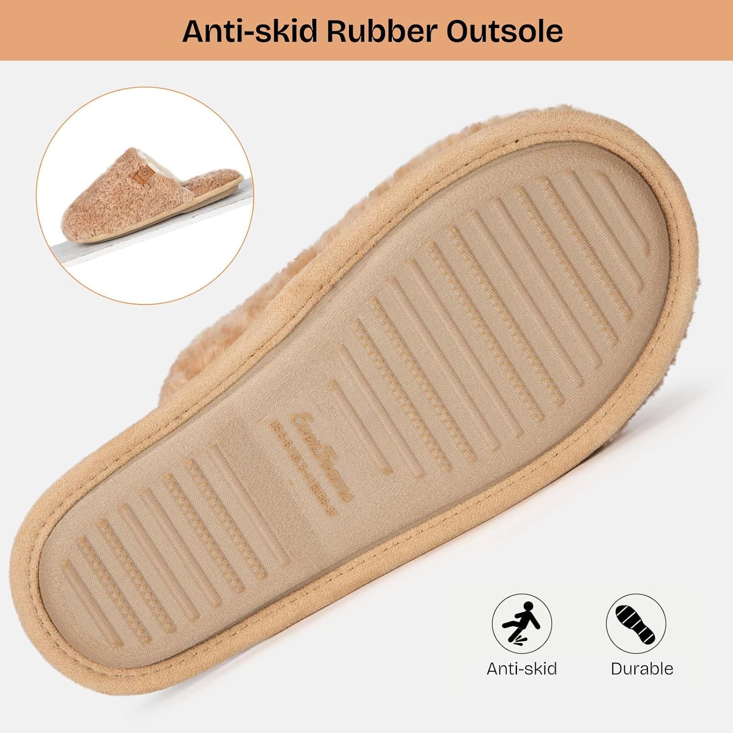 Detalle 2 de EverFoams Cosy Alpine shearling slippers memory foam