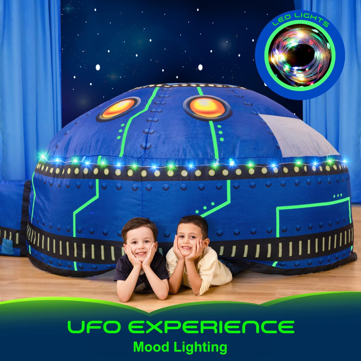 Thumbnail 6 de Winston & Olive Glowing UFO Aerodome with LED Lights & UFO Sound Button (Fan Not Included)