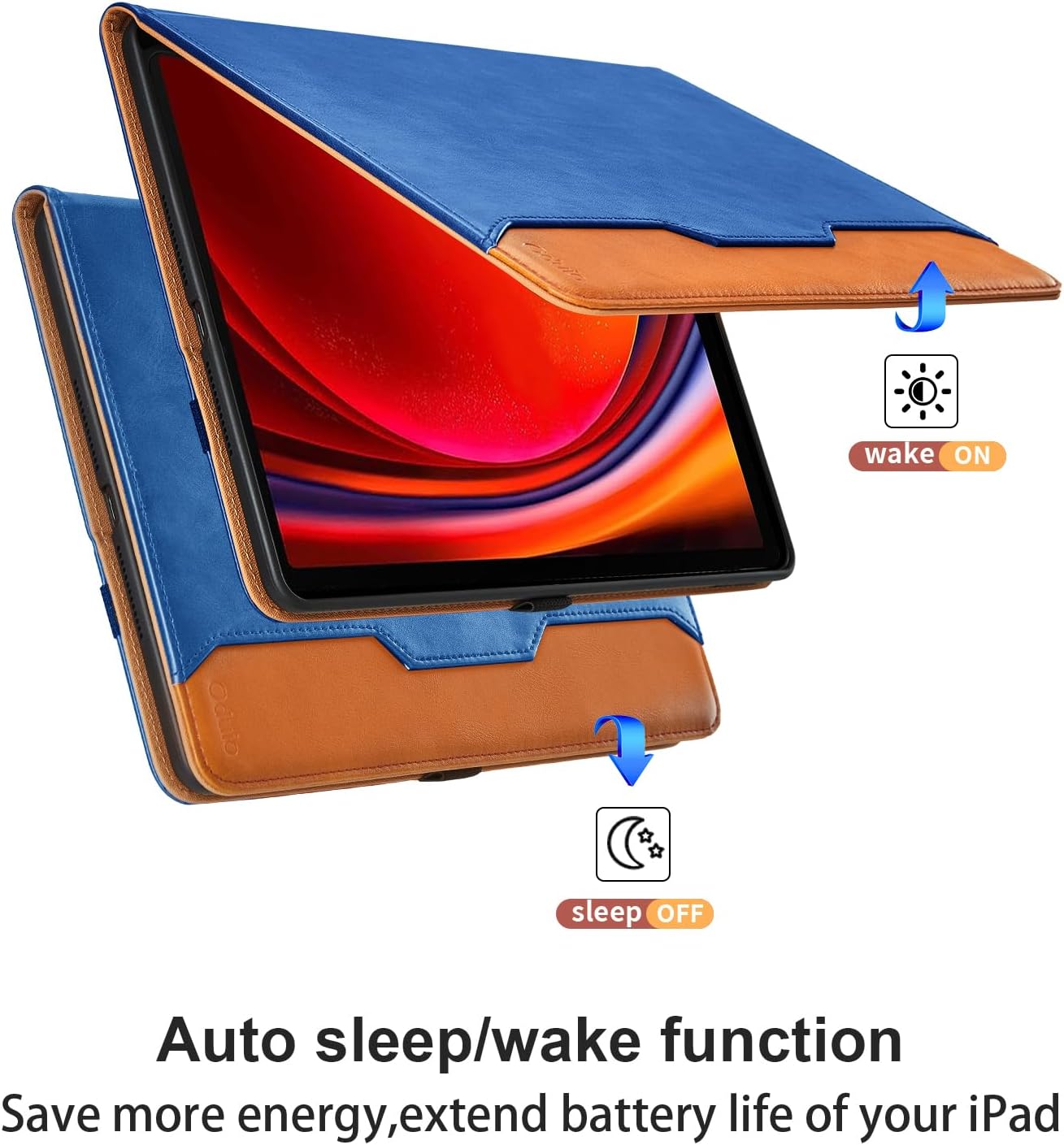 Thumbnail 1 de Oduio Hülle für Samsung Galaxy Tab S10+ / S9+ / S9 FE+ (12,4 Zoll) – PU-Leder Smart Cover mit Tasche, Stifthalter und Standfunktion – Blau