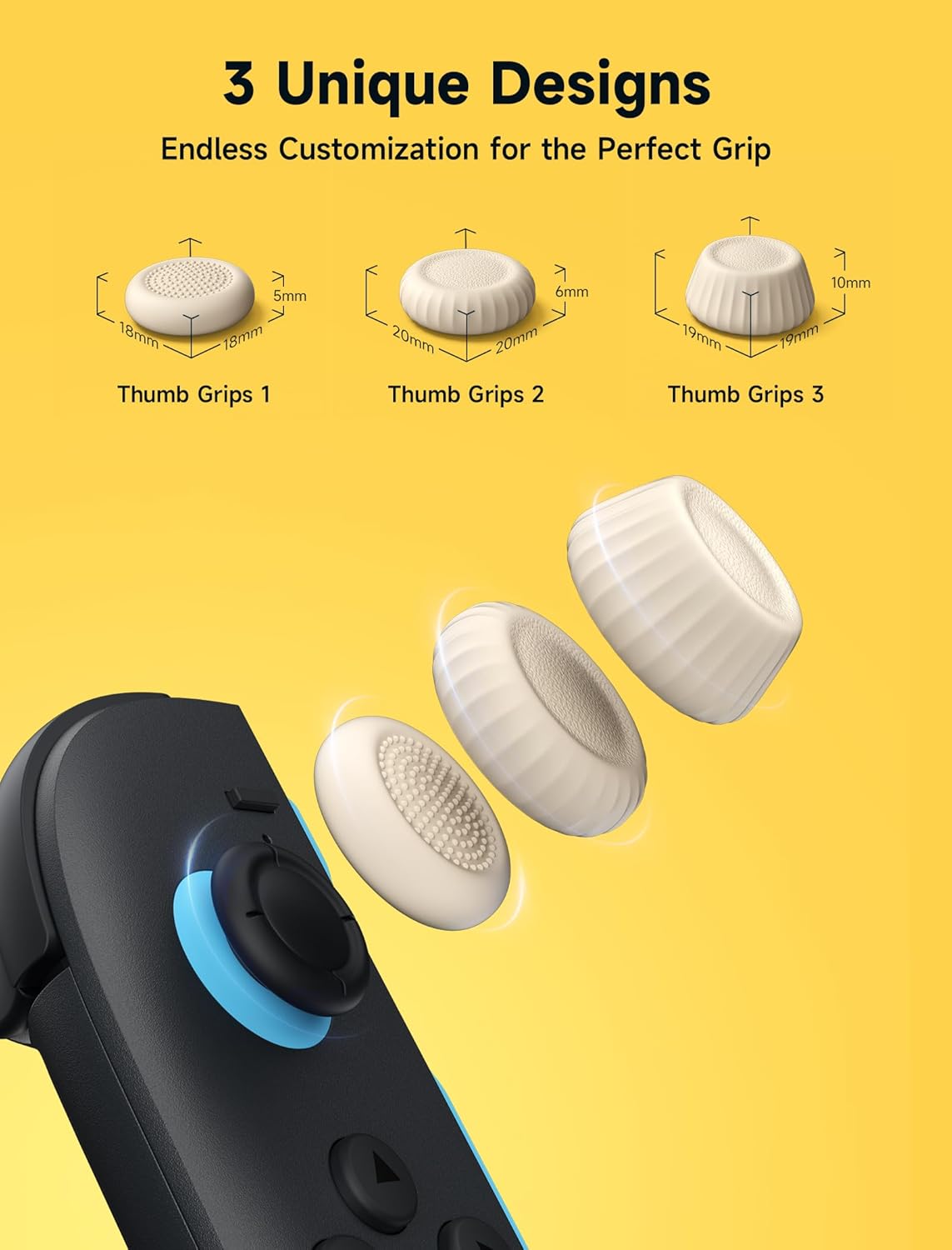 Thumbnail 5 de JSAUX grips de pouce antidérapants pour Nintendo Switch 2 (rouges et beiges) – 3 paires, 6 pièces