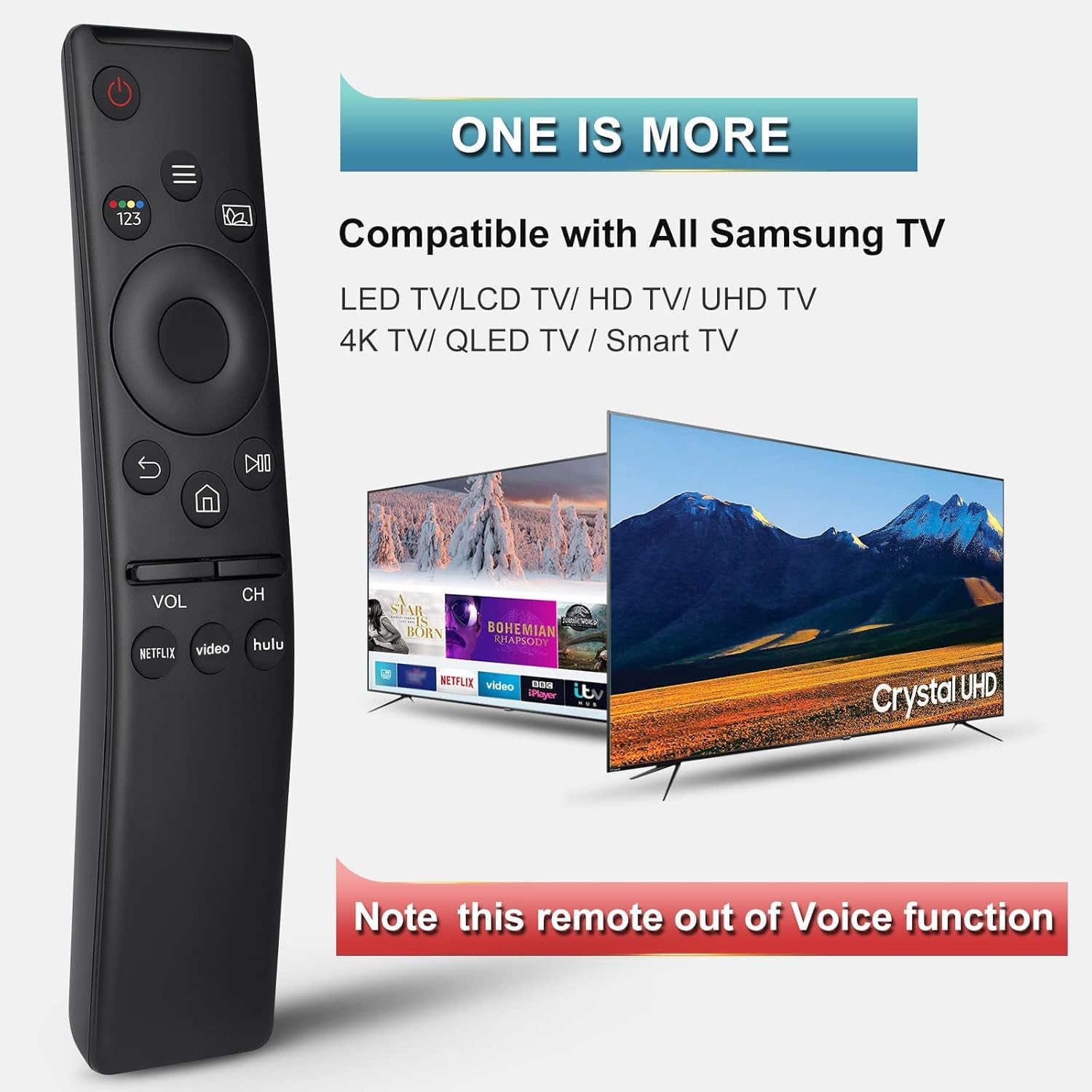 Detalle 2 de Universal Replacement for Samsung-Smart-TV-Remote with 3 Shortcut Buttons