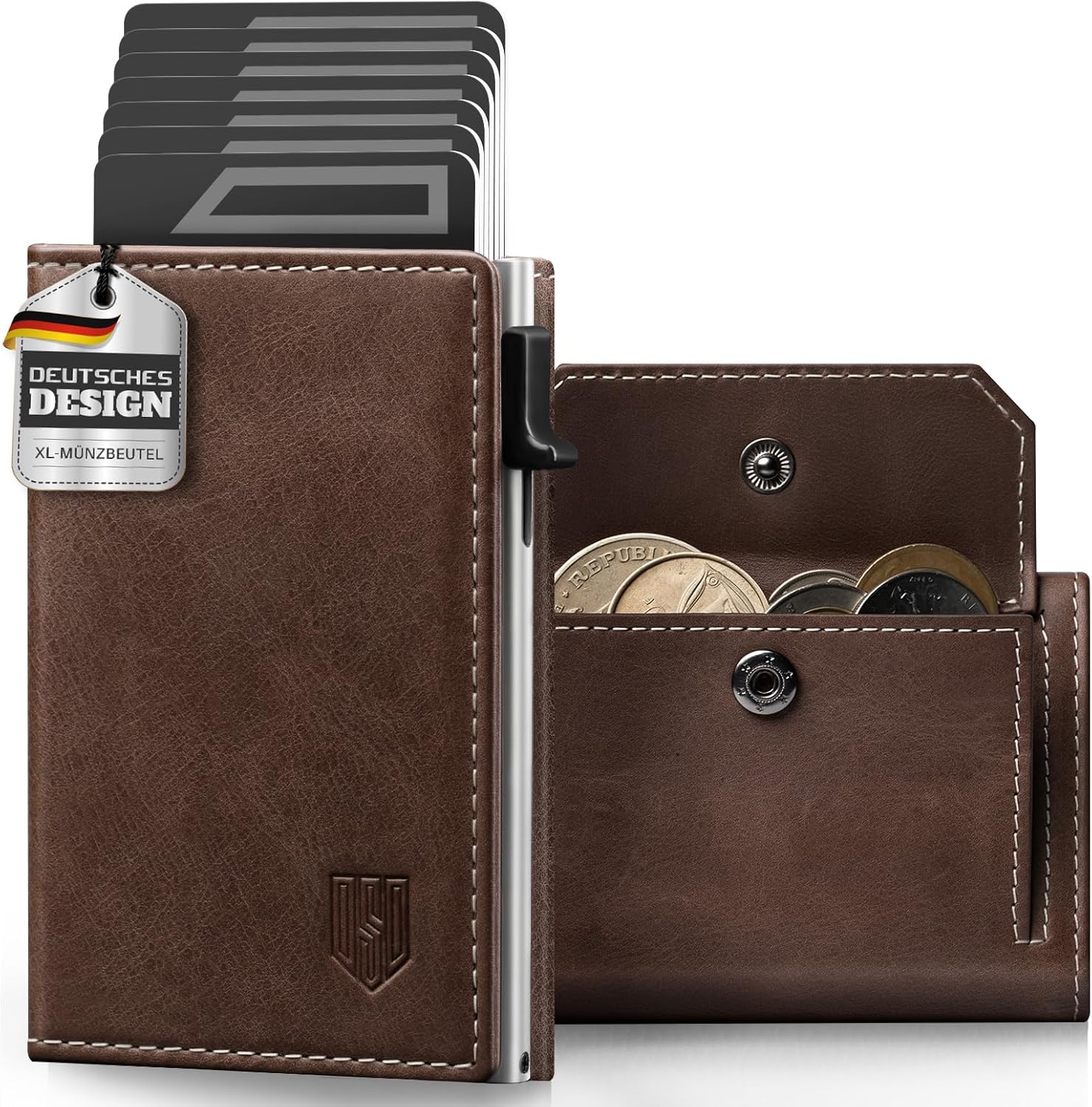 Thumbnail 6 de DODENSHA Mini Geldbörse mit Münzfach und RFID-Schutz – Carbon, Slim Wallet
