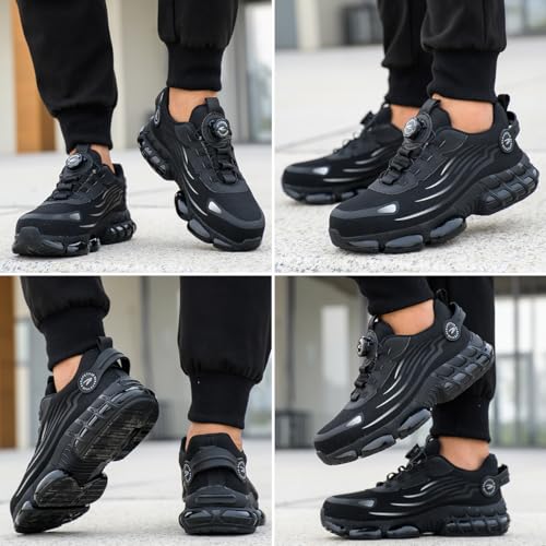 Detalle de GUDECIUS: Zapatillas de Seguridad para Hombre y Mujer con Cordones de Botón, Punta de Acero y Suela Antideslizante