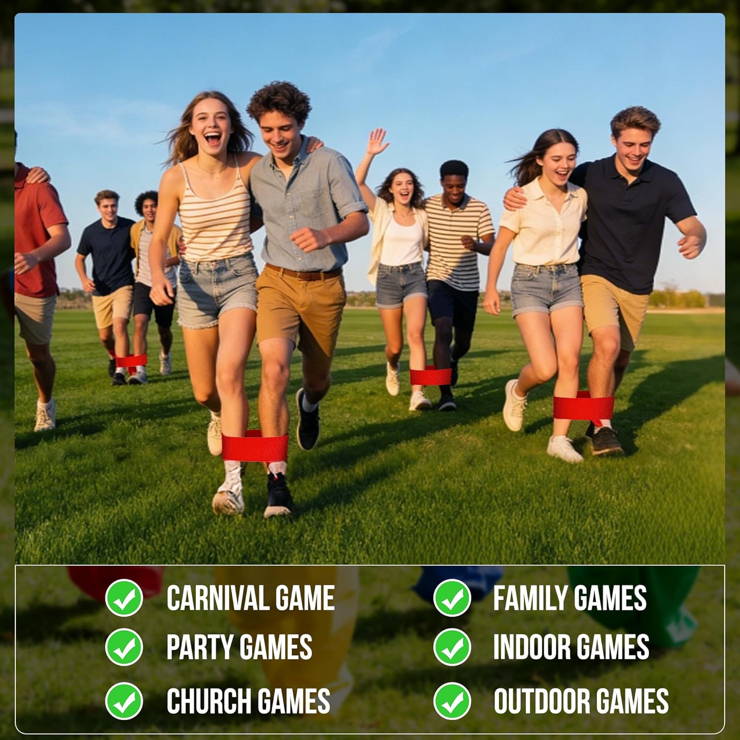 Thumbnail 3 de 4-In-1 Outdoor Games Set for Kids & Adults — 39-Piece Yard Games Kit (sack race, bean bags, egg-and-spoon, three-legged bands)