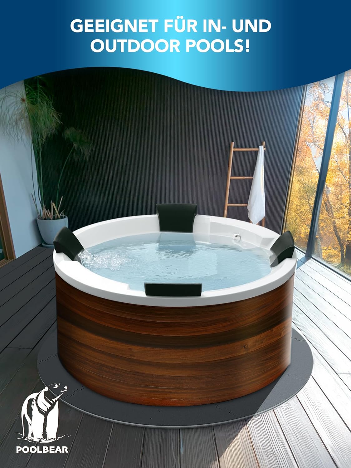 Thumbnail 3 de PoolBear Whirlpool-Unterlage rund 240 cm – Bodenschutzmatte für Outdoor-Whirlpools