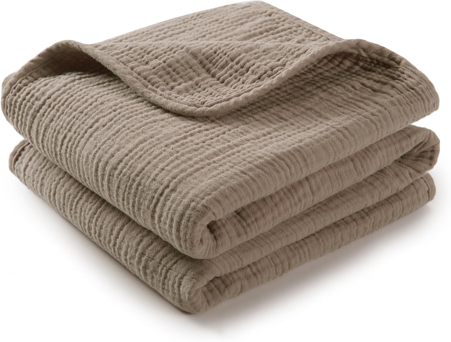 Detalle de TILLYOU 1er Set Musselin Decke 4-lagig – Baby-Pucktücher 75 × 100 cm, Grau-Beige