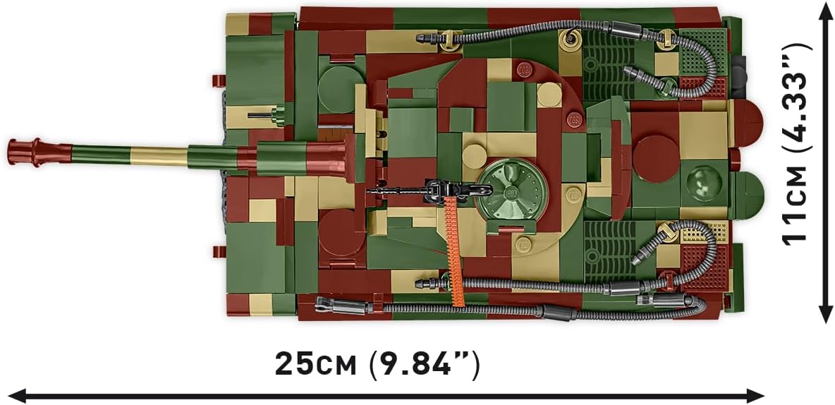 Detalle de COBI Pzkpfw Vi Tiger Ausf E – byggsats i plast, 25 cm, armégrön