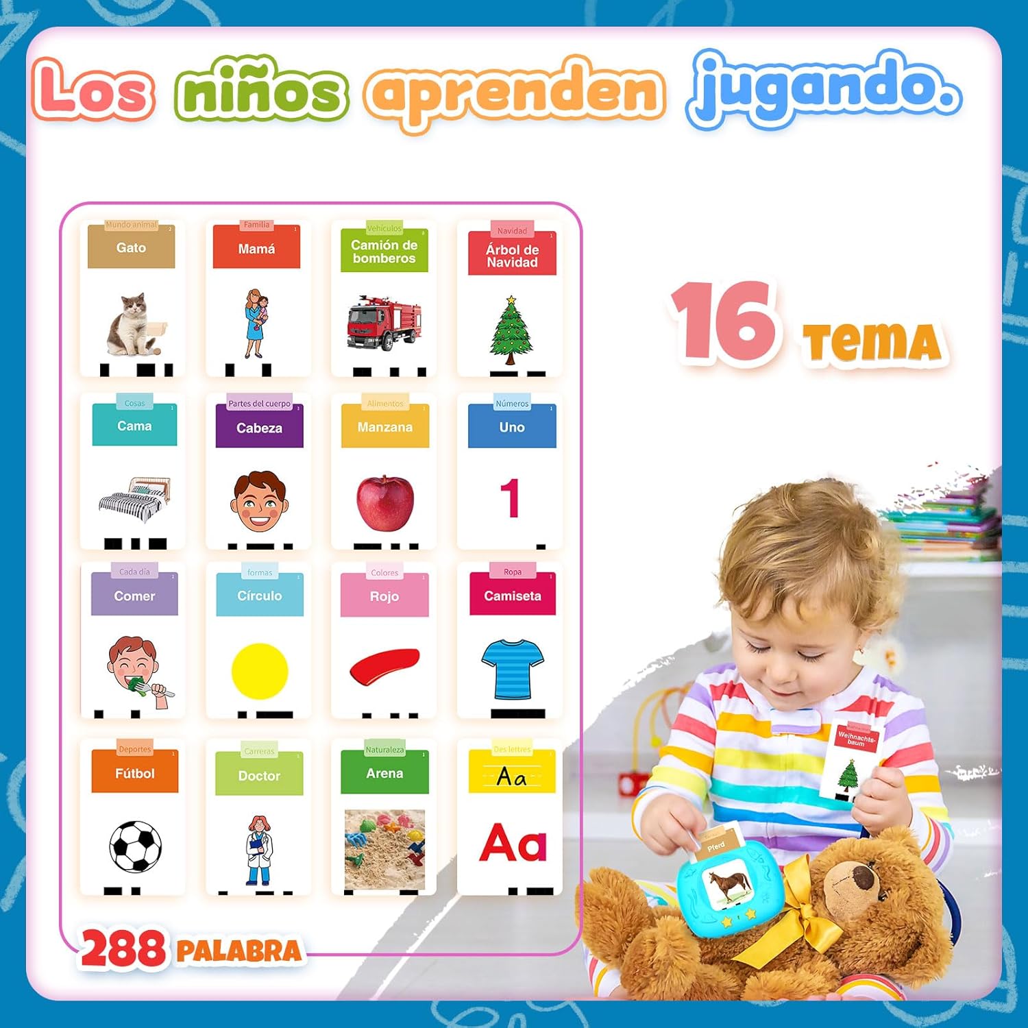 Detalle 2 de HOMESTEC Tarjetas Flash Parlantes 144 cartas