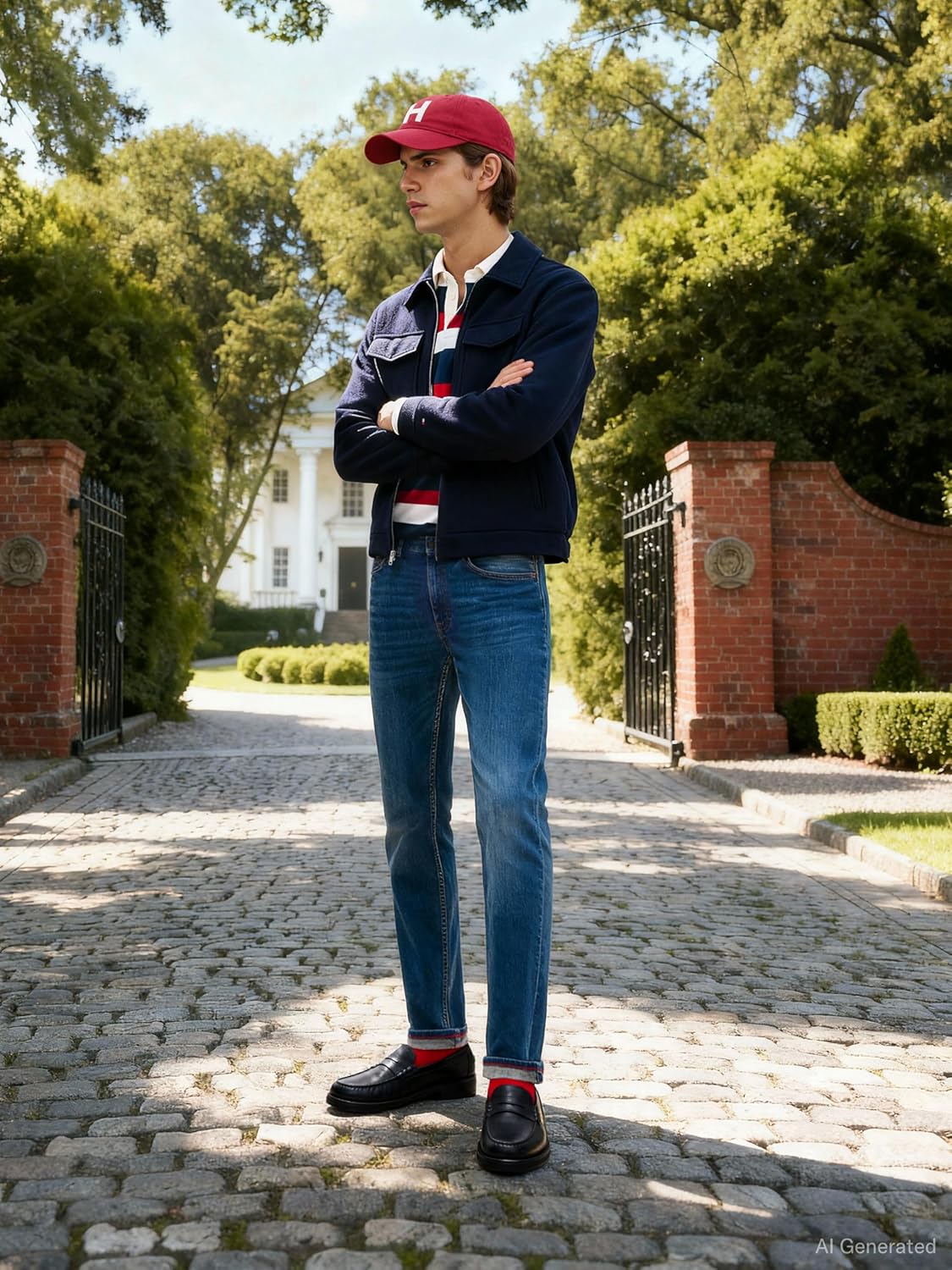 Detalle de Tommy Hilfiger Men’s Bleecker Flex Mohave Indigo Slim Fit Jeans
