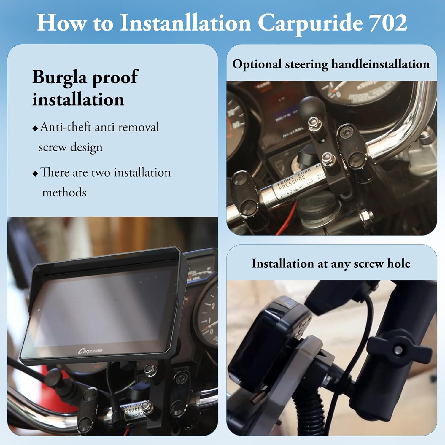 Thumbnail 4 de Carpuride W702 7-inch Motorcycle GPS