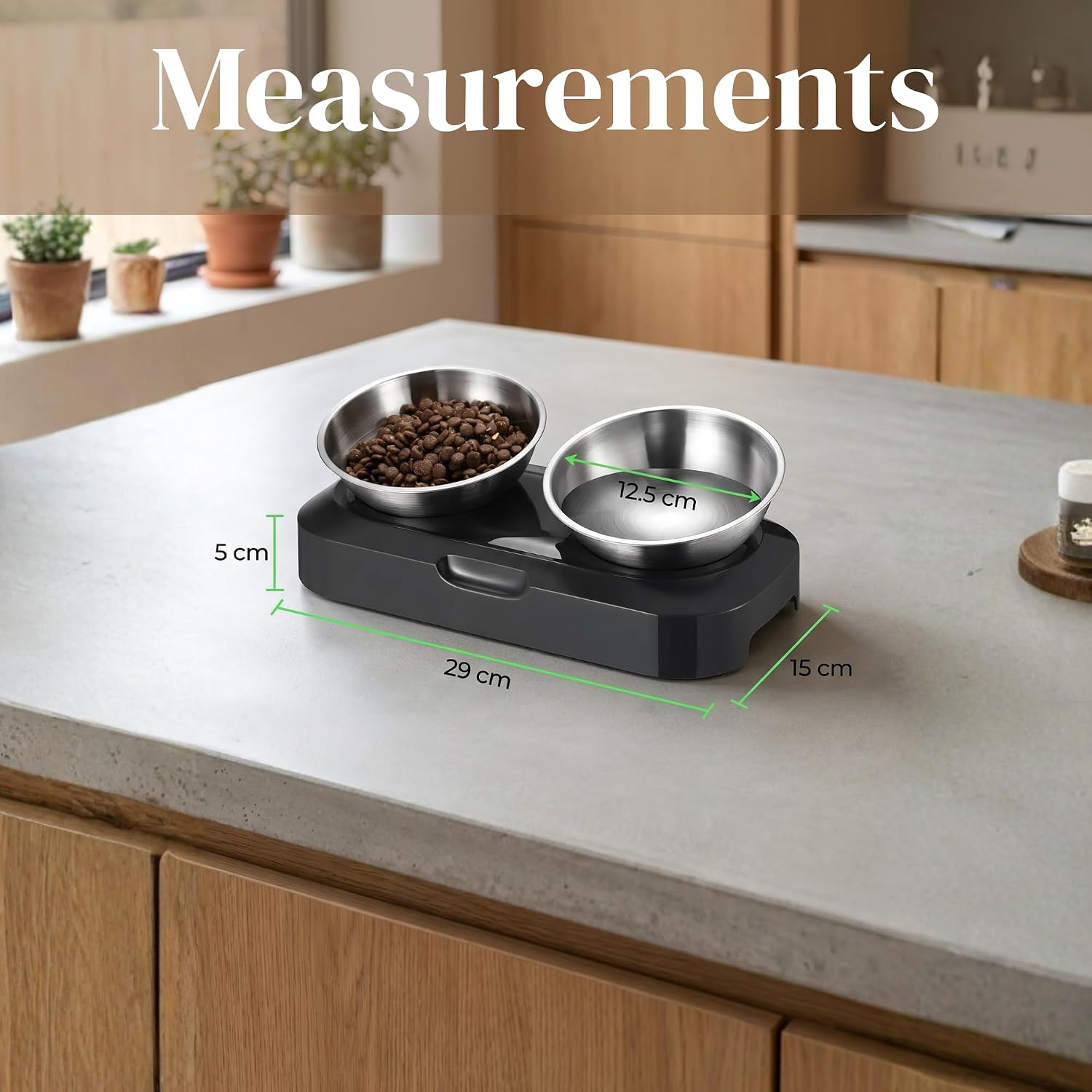 Thumbnail 2 de H&A PETCARE Raised Cat Bowl with Stand – 0° and 15° Tilted Dual Bowls Set