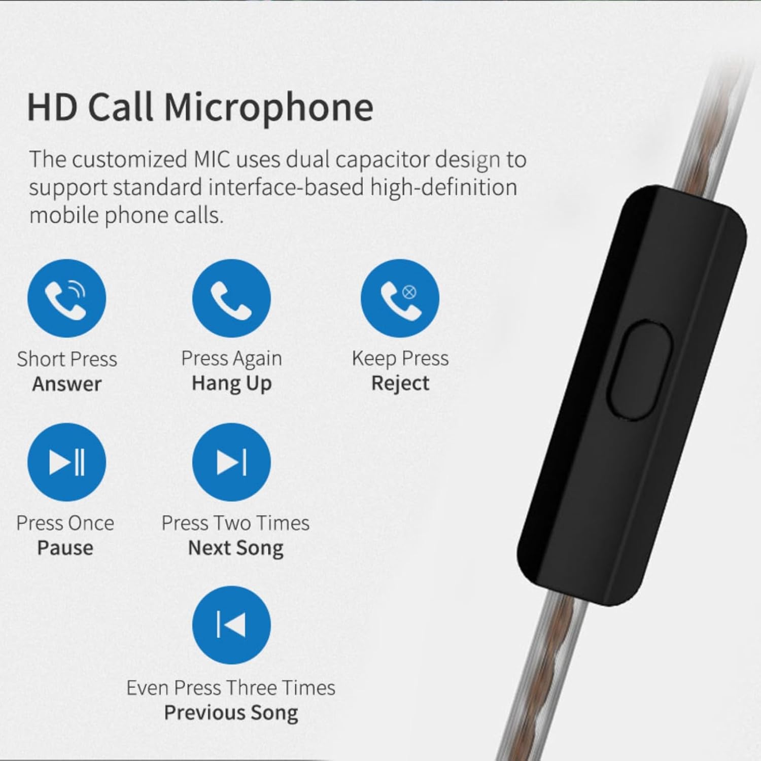 Thumbnail 6 de Yinyoo KZ ZSN Pro in-ear earphones with balanced armature + dynamic driver hybrid (blue, with mic)