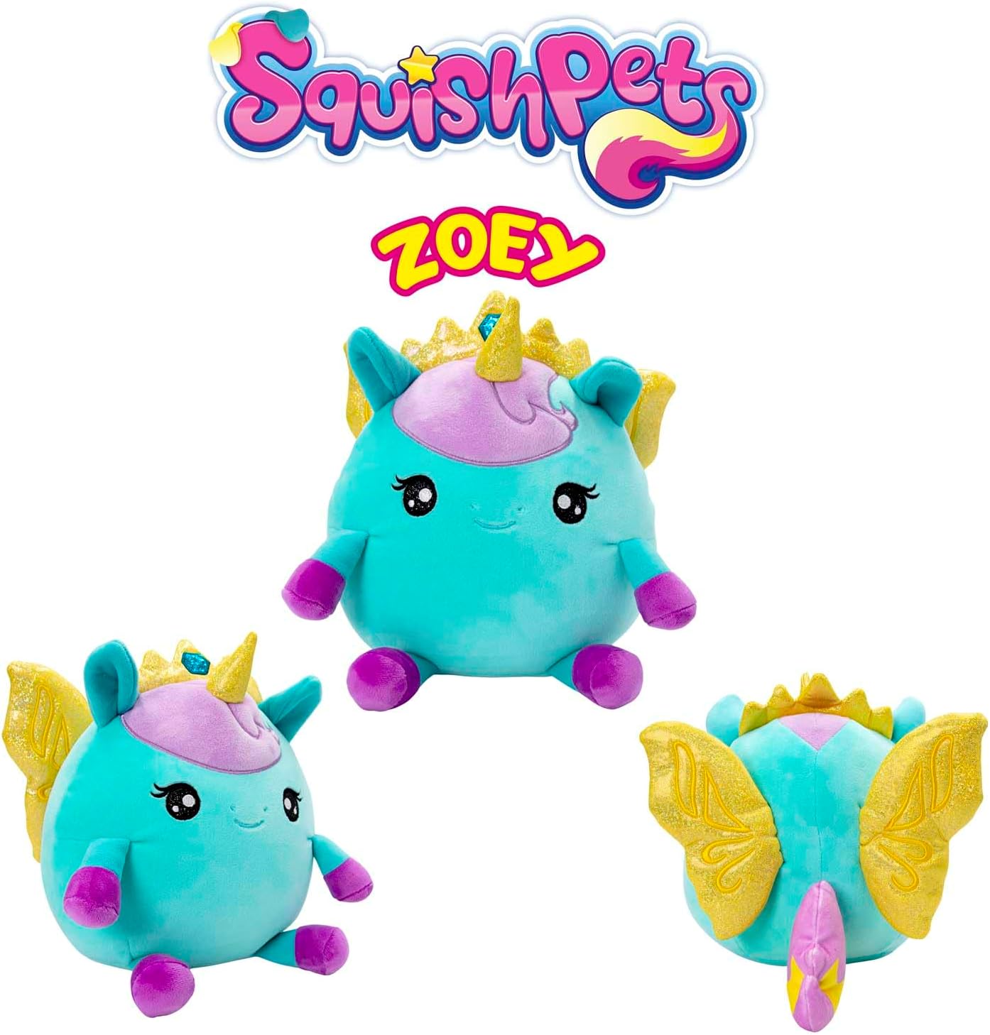 Detalle 2 de SquishPets Galupy Rainbow Unicorn Zoey 19 cm