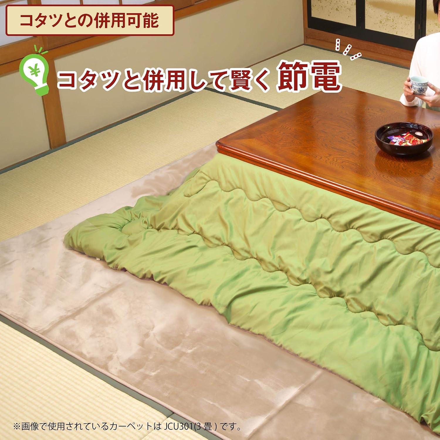 Detalle de ライフジョイ JPU201H ホットカーペット 2畳 176×176cm ダニ退治・面切替・8時間自動オフ