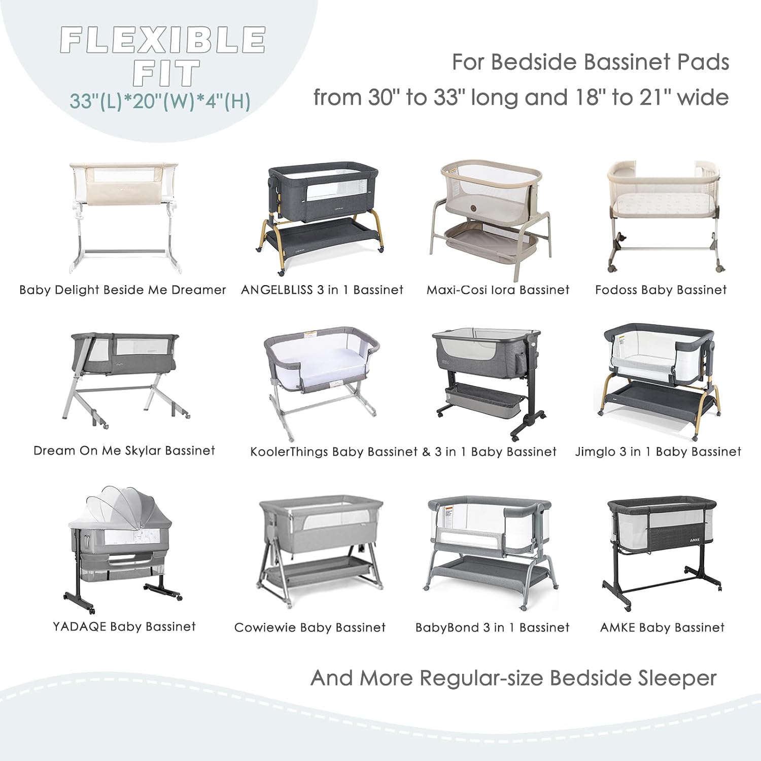 Detalle 2 de NacoMoco Bassinet Sheets 33 x 20 in.