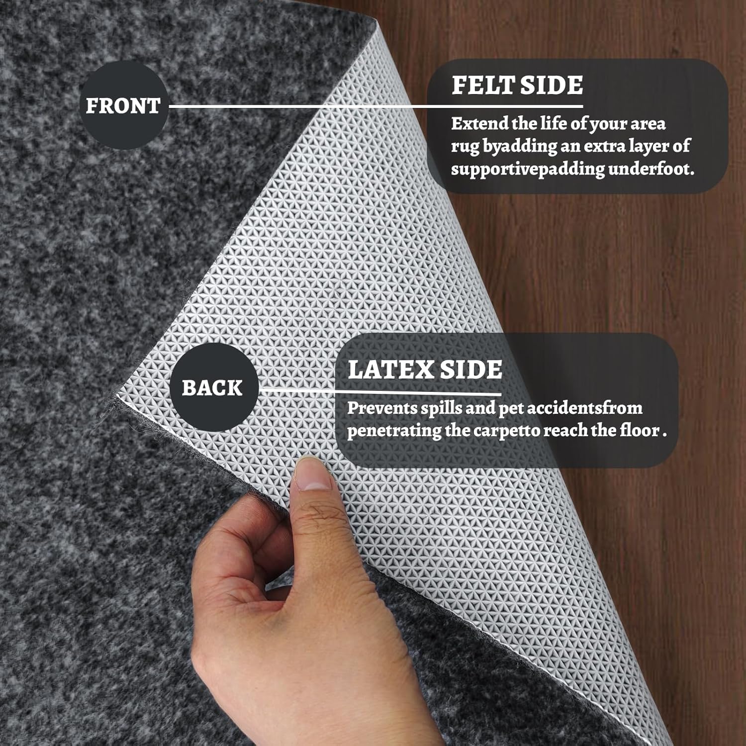 Thumbnail 6 de 100% Waterproof Rug Pad for All Floors 8x10 ft ๐
